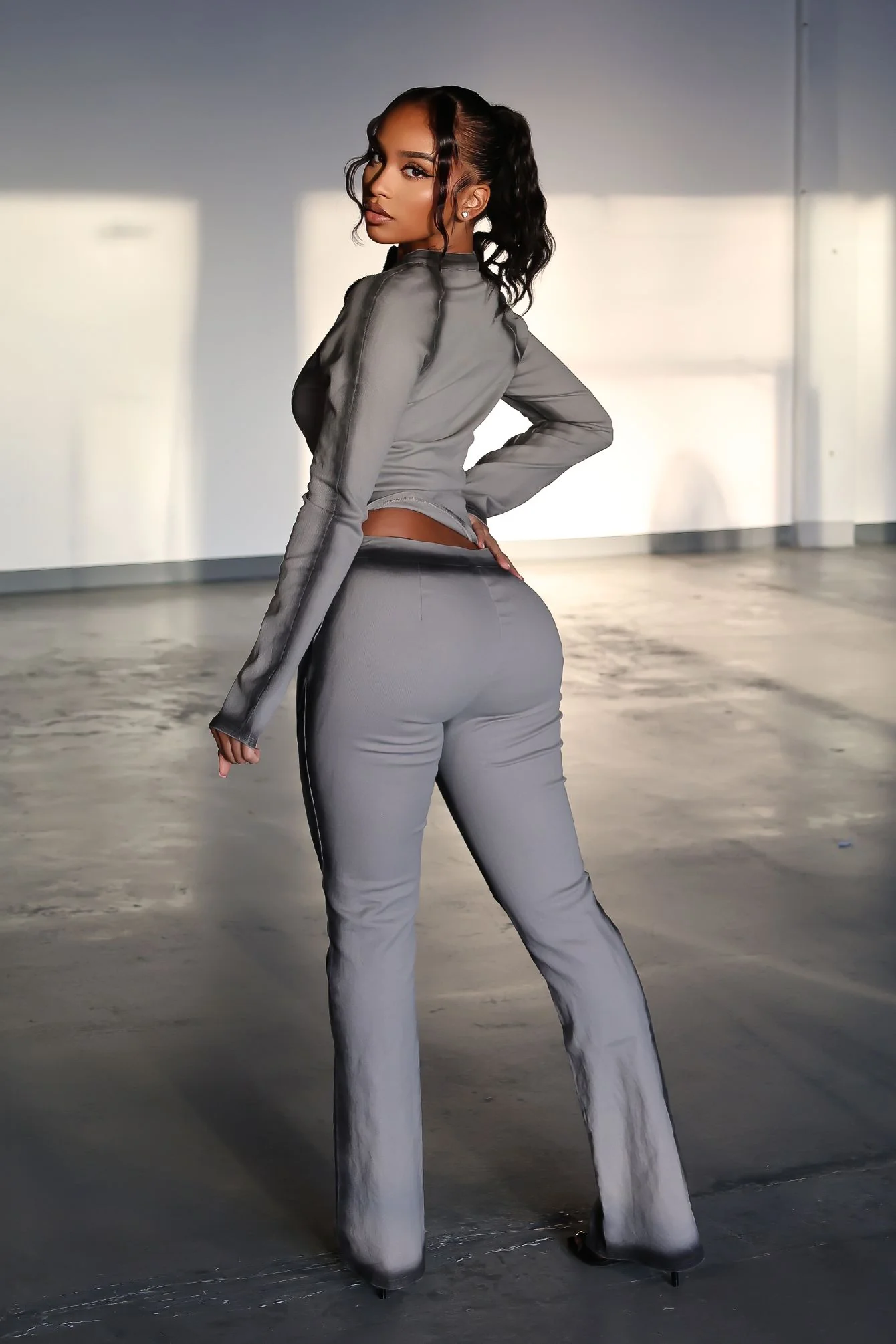 Grey Pop Airbrushed Jacket & Pants SET