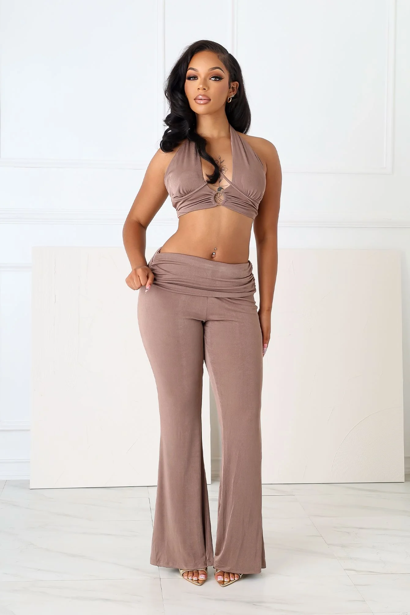 Graceful Passion Crop Top & Pants SET