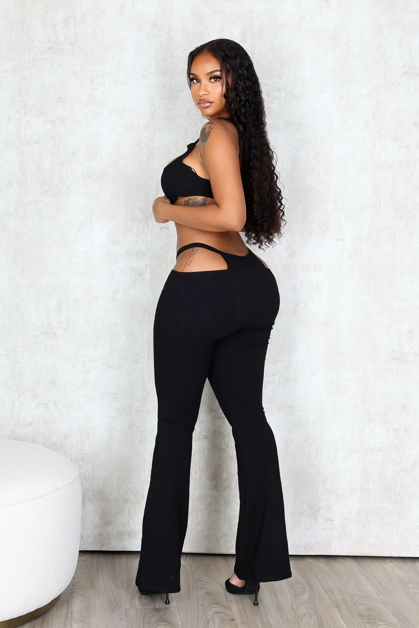 Armored Strappy Crop Top & Pants SET