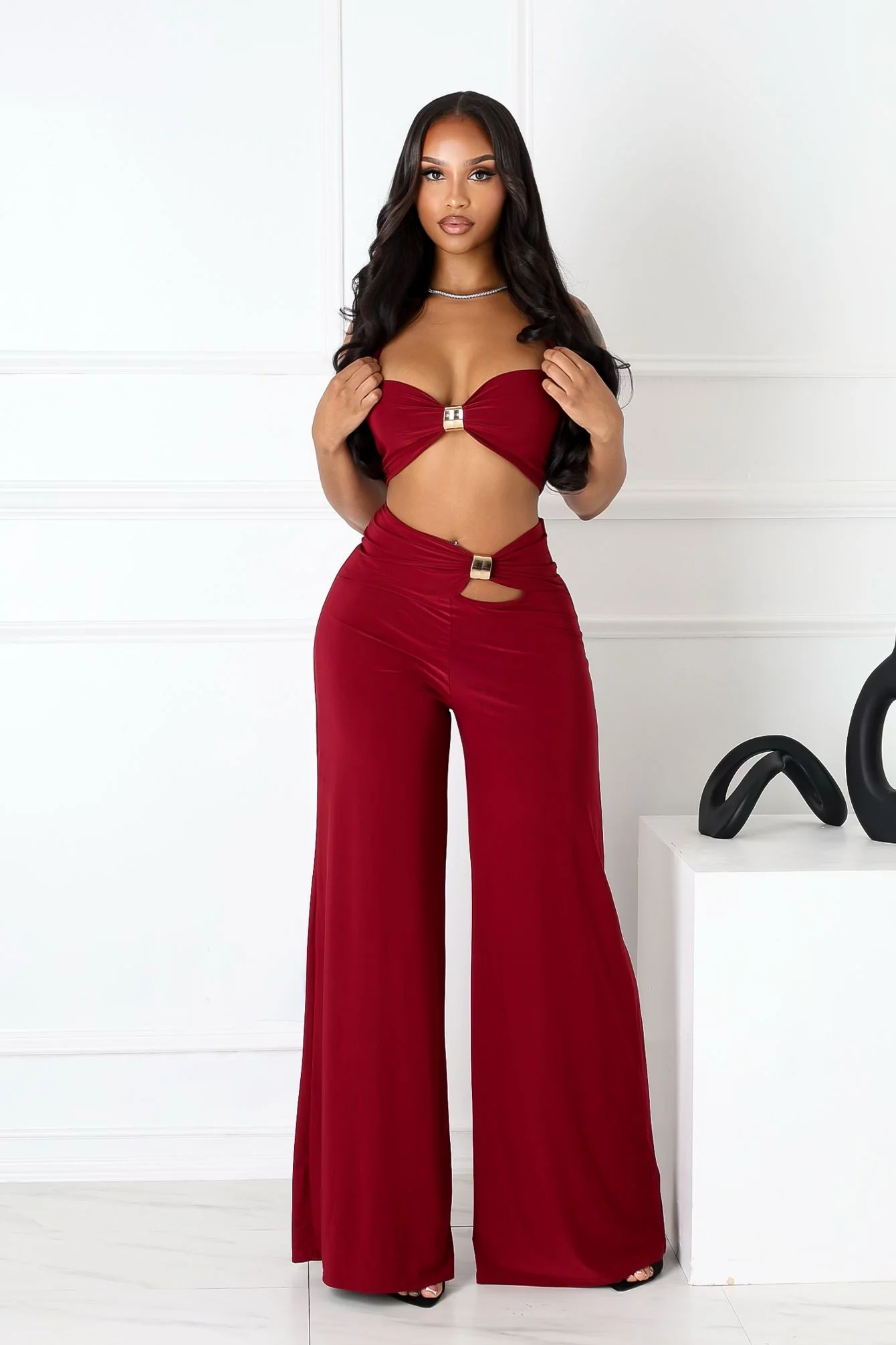 Goldenedge Metal Top & Pants SET