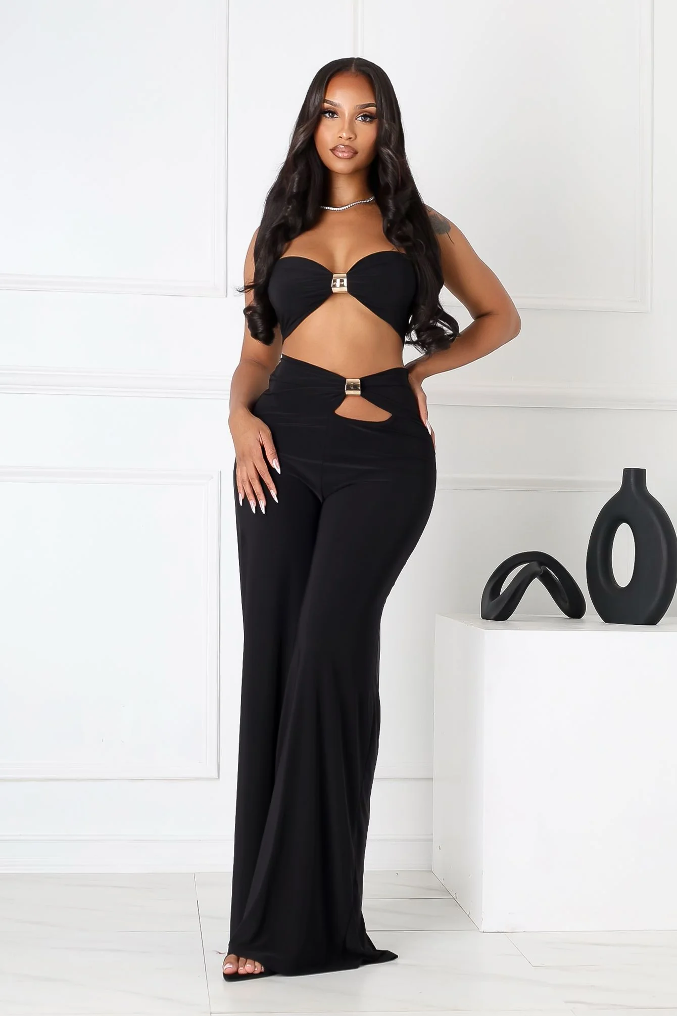 Goldenedge Metal Top & Pants SET