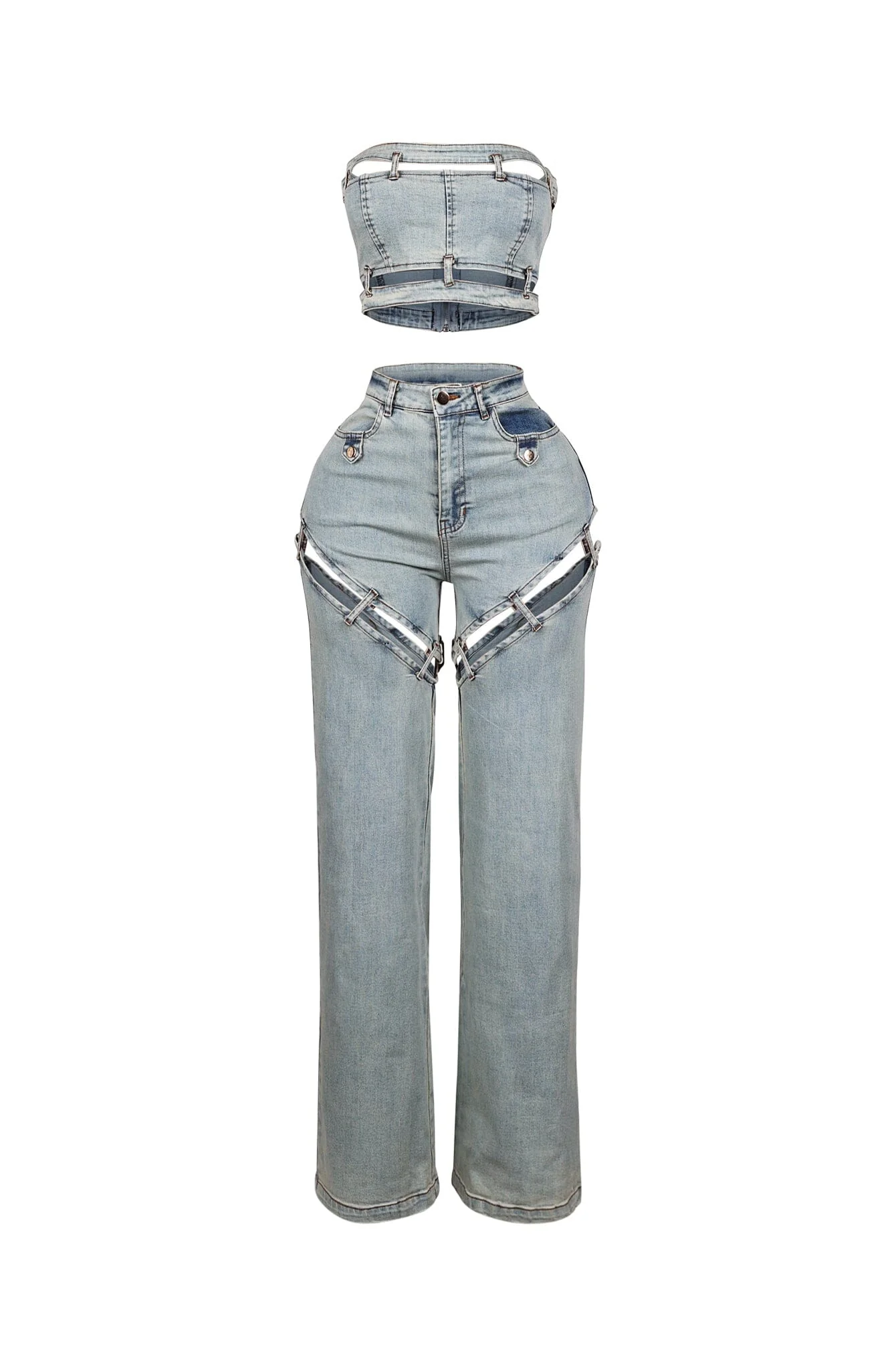 4820-Jett-Denim-Tube-Top-Cutout-Pants-SET-4.webp Jett Denim Tube Top & Cutout Pants SET
