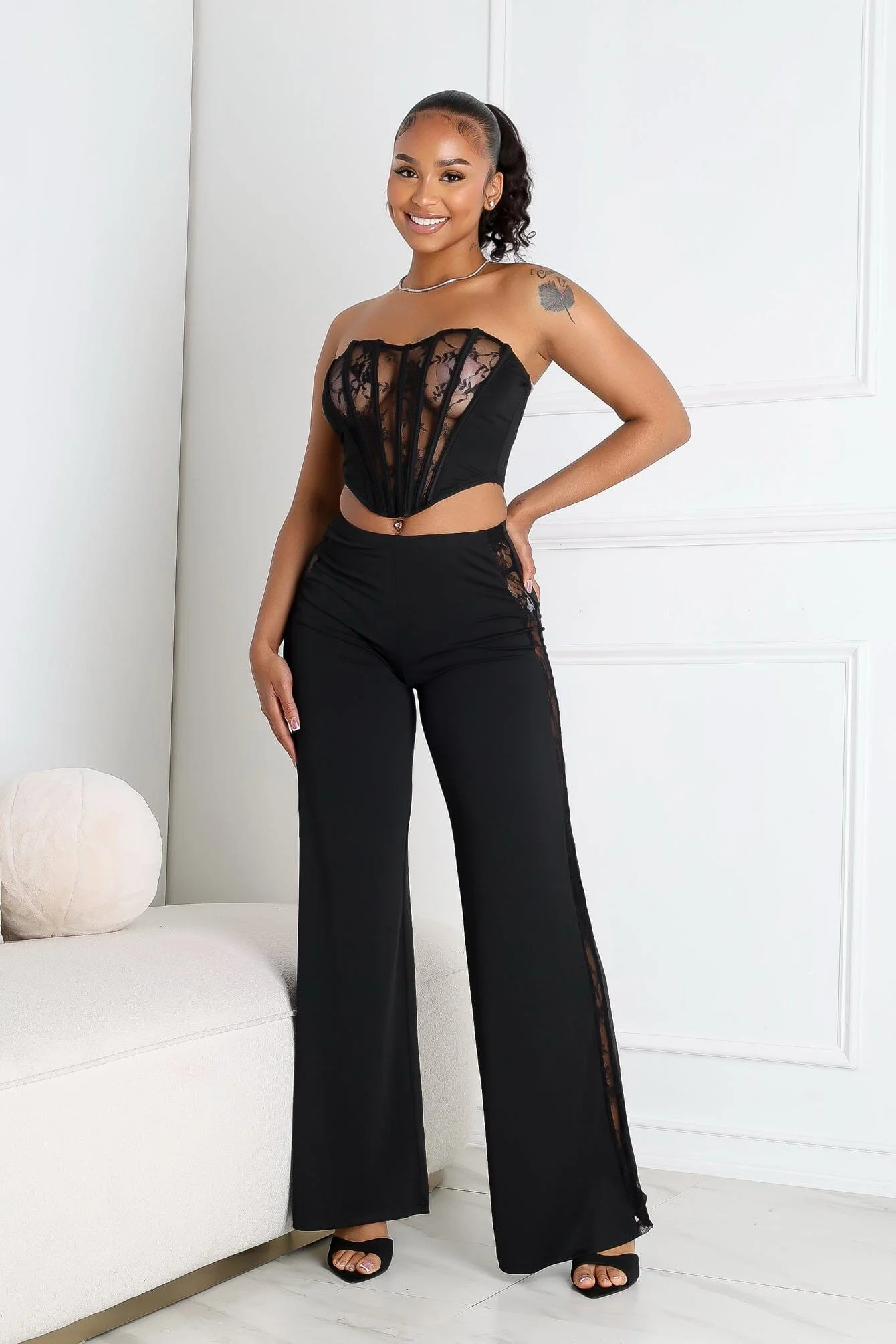 Cirelle Lace Corset Top & Pants SET