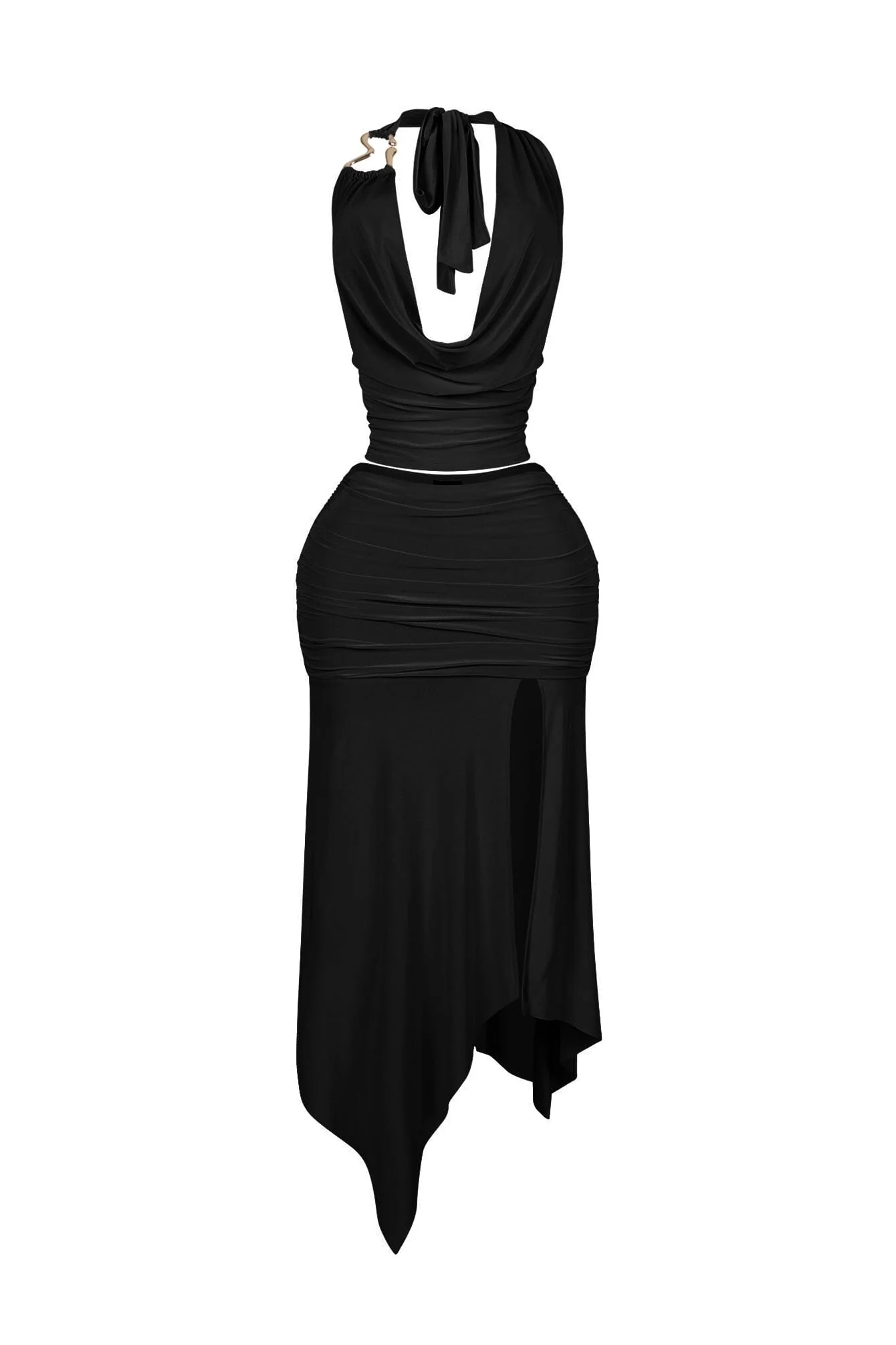 4959-Caroline-Gold-Metallic-Cowl-Neck-Top-Skirt-SET-4.webp Caroline Gold Metallic Cowl Neck Top & Skirt SET