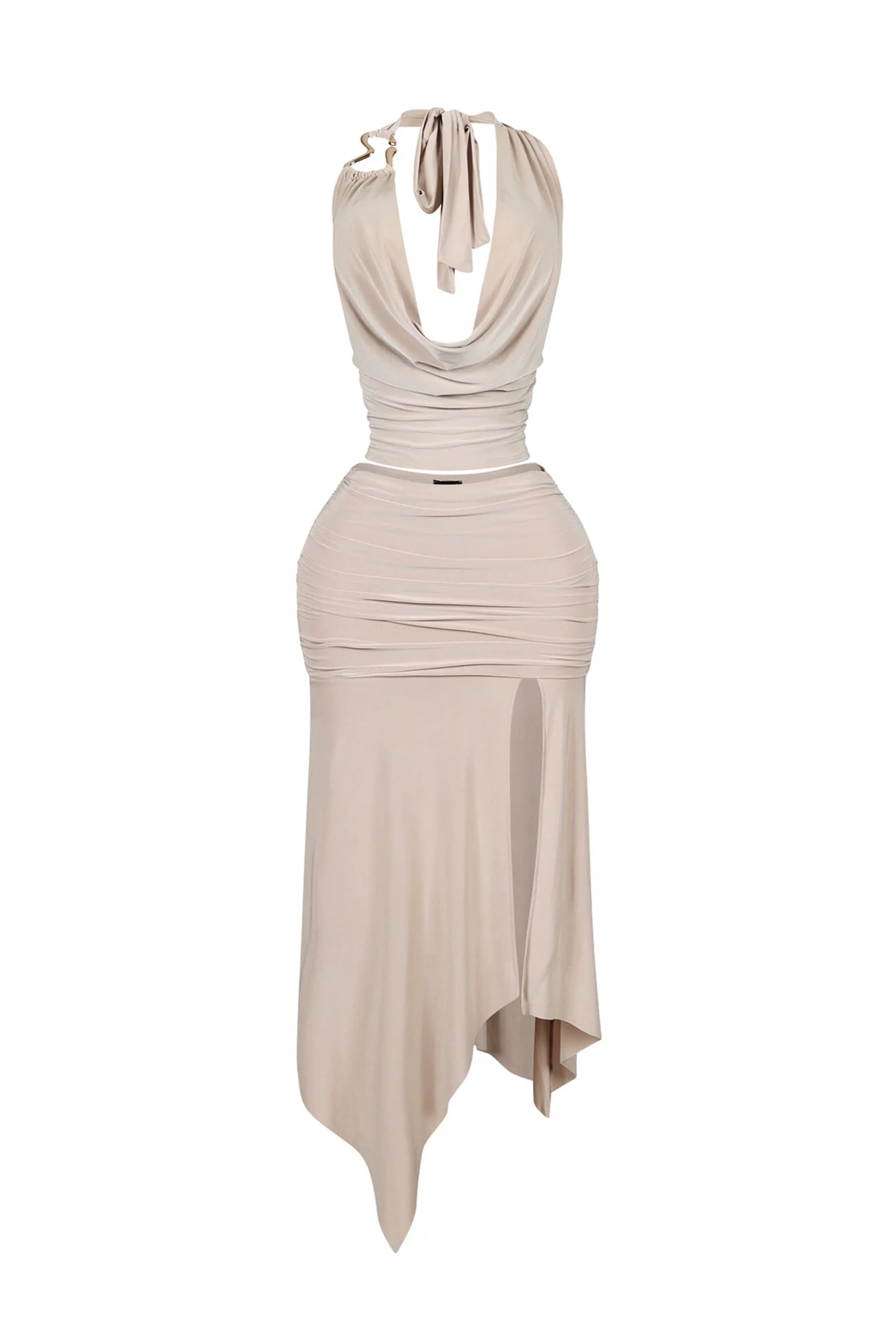 4959-Caroline-Gold-Metallic-Cowl-Neck-Top-Skirt-SET-6.webp Caroline Gold Metallic Cowl Neck Top & Skirt SET