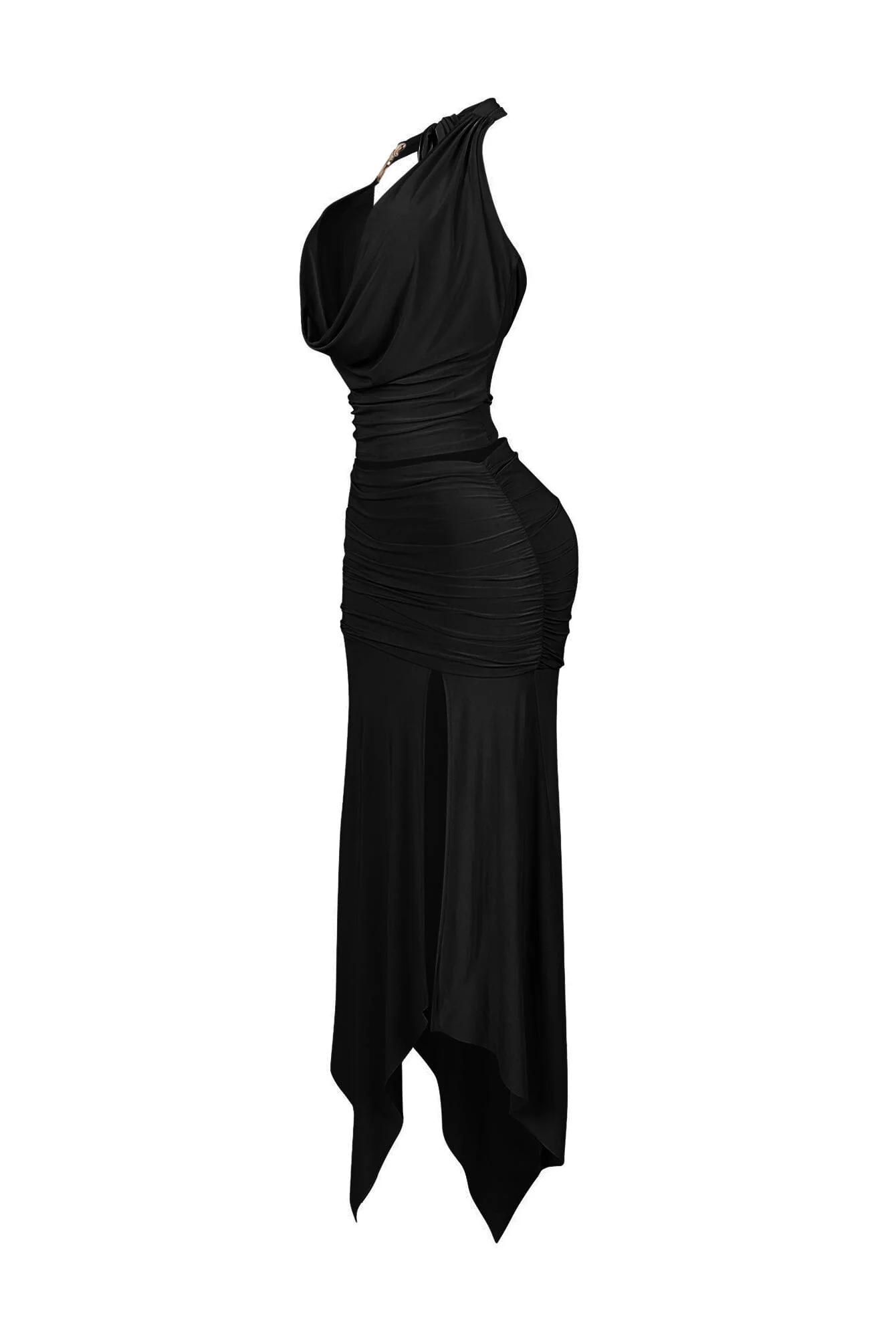 4959-Caroline-Gold-Metallic-Cowl-Neck-Top-Skirt-SET-7.webp Caroline Gold Metallic Cowl Neck Top & Skirt SET