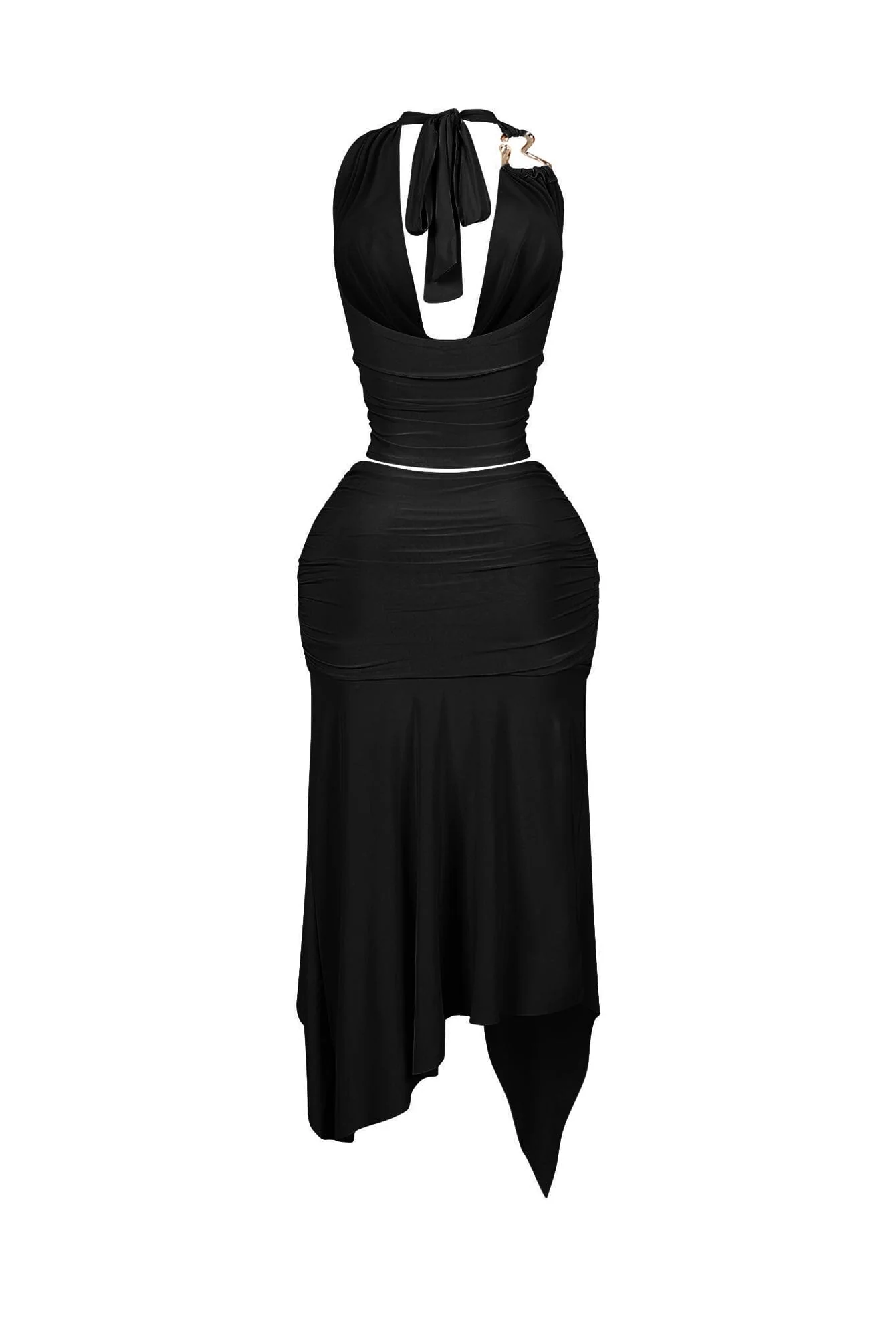 4959-Caroline-Gold-Metallic-Cowl-Neck-Top-Skirt-SET-9.webp Caroline Gold Metallic Cowl Neck Top & Skirt SET