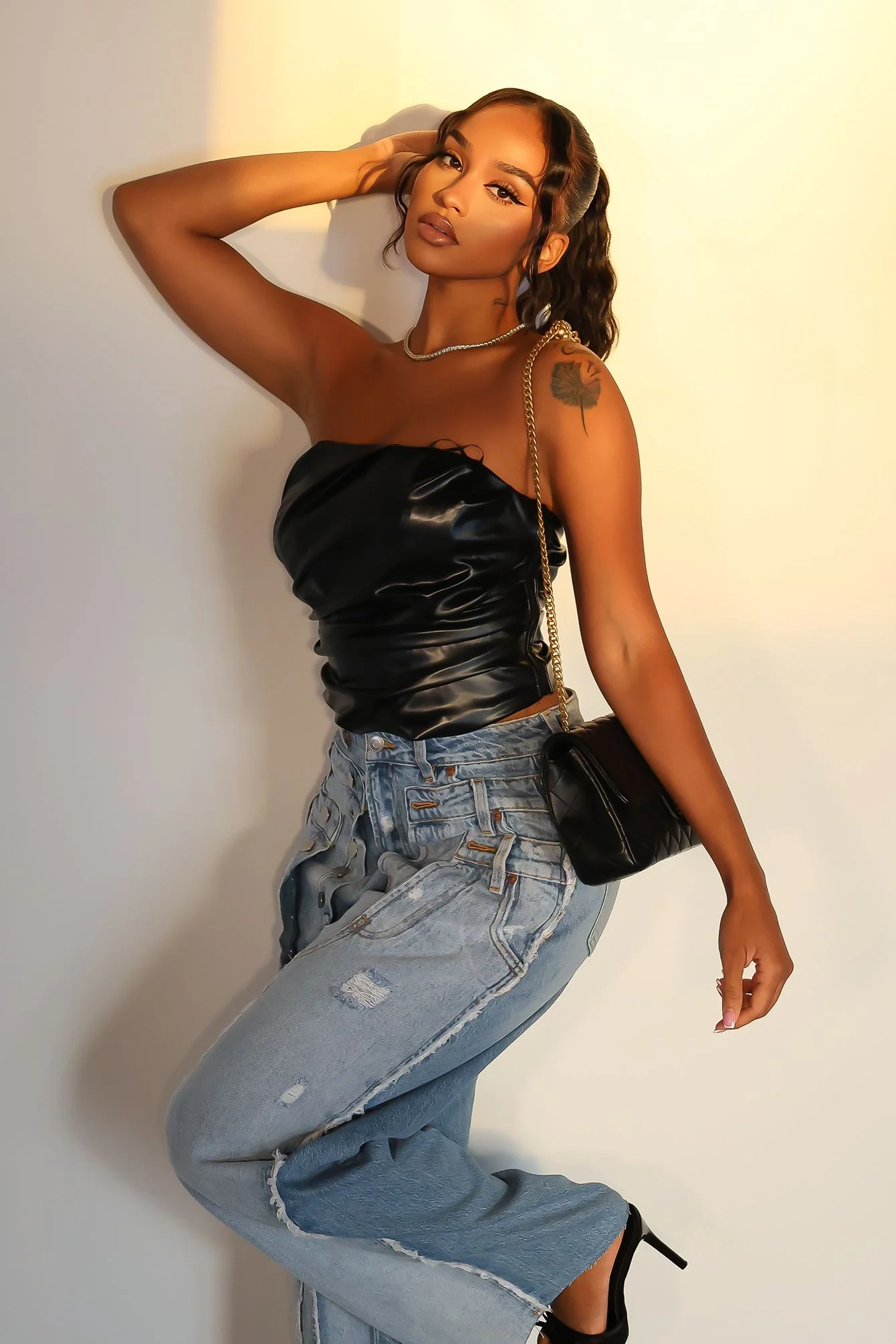 Sleek Spicy PU Tube Top