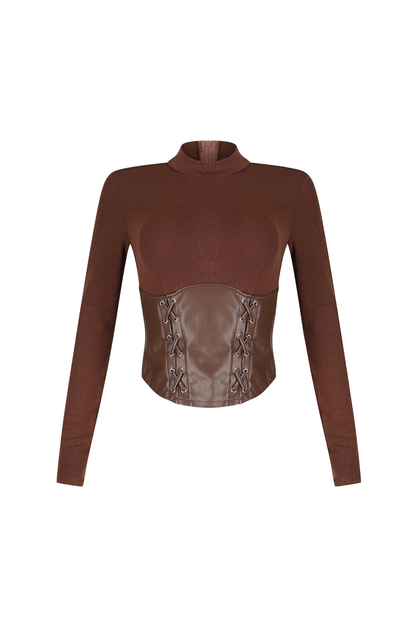 5711-Slate-Faux-Leather-Mock-Neck-Top-5.webp Slate Faux Leather Mock Neck Top