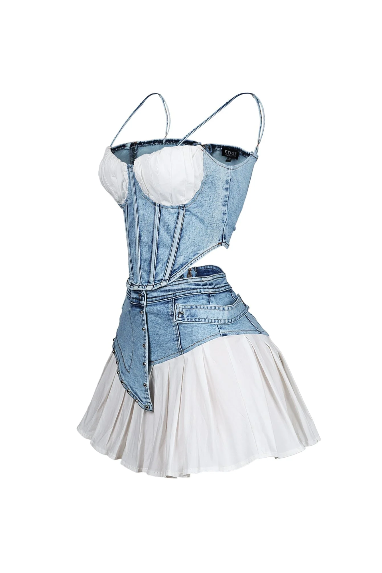 578-Melbourne-Poplin-Denim-Bustier-Top-Skirt-SET-5.webp Melbourne Poplin Denim Bustier Top & Skirt SET