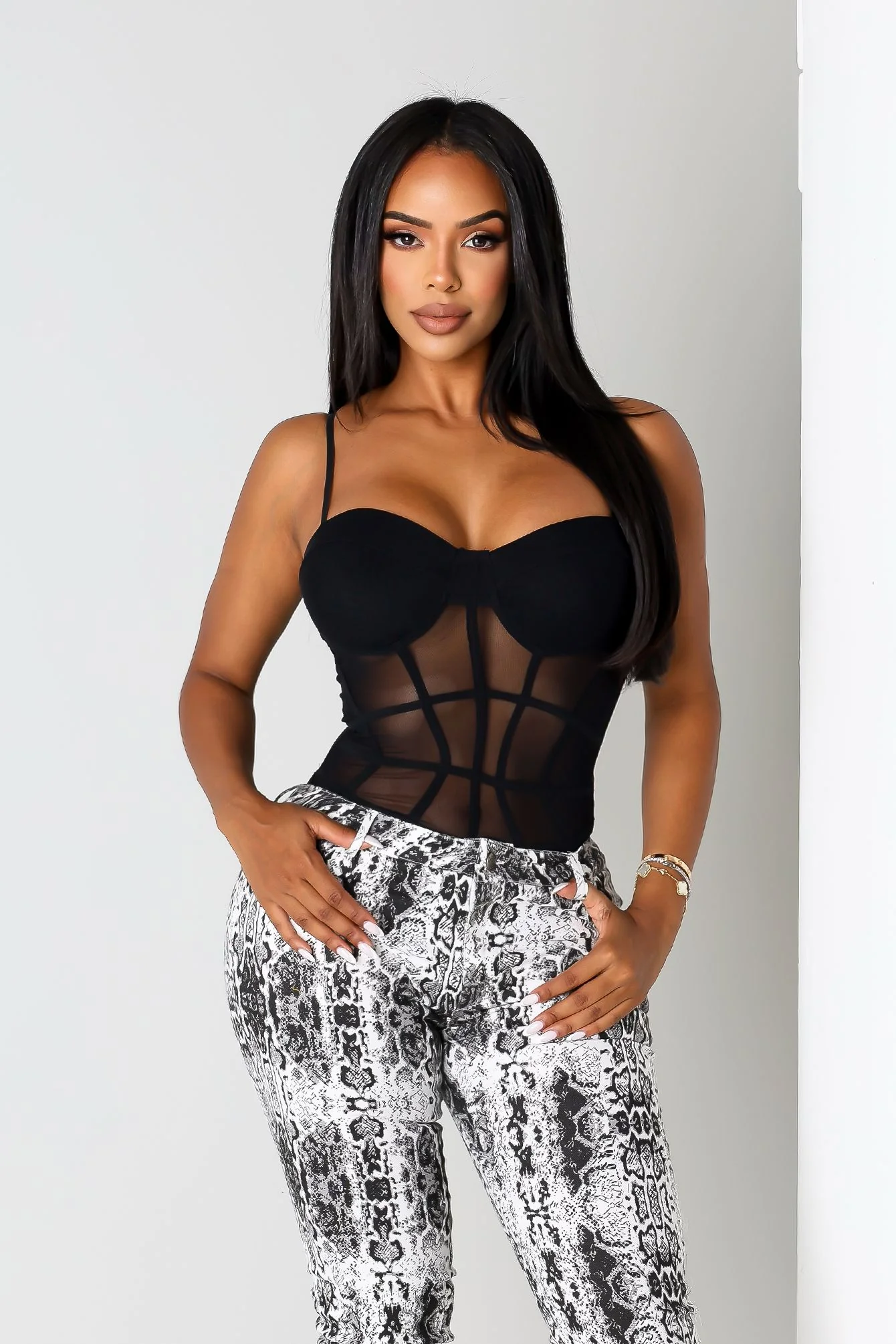 Blackout Kiss Mesh Bodysuit