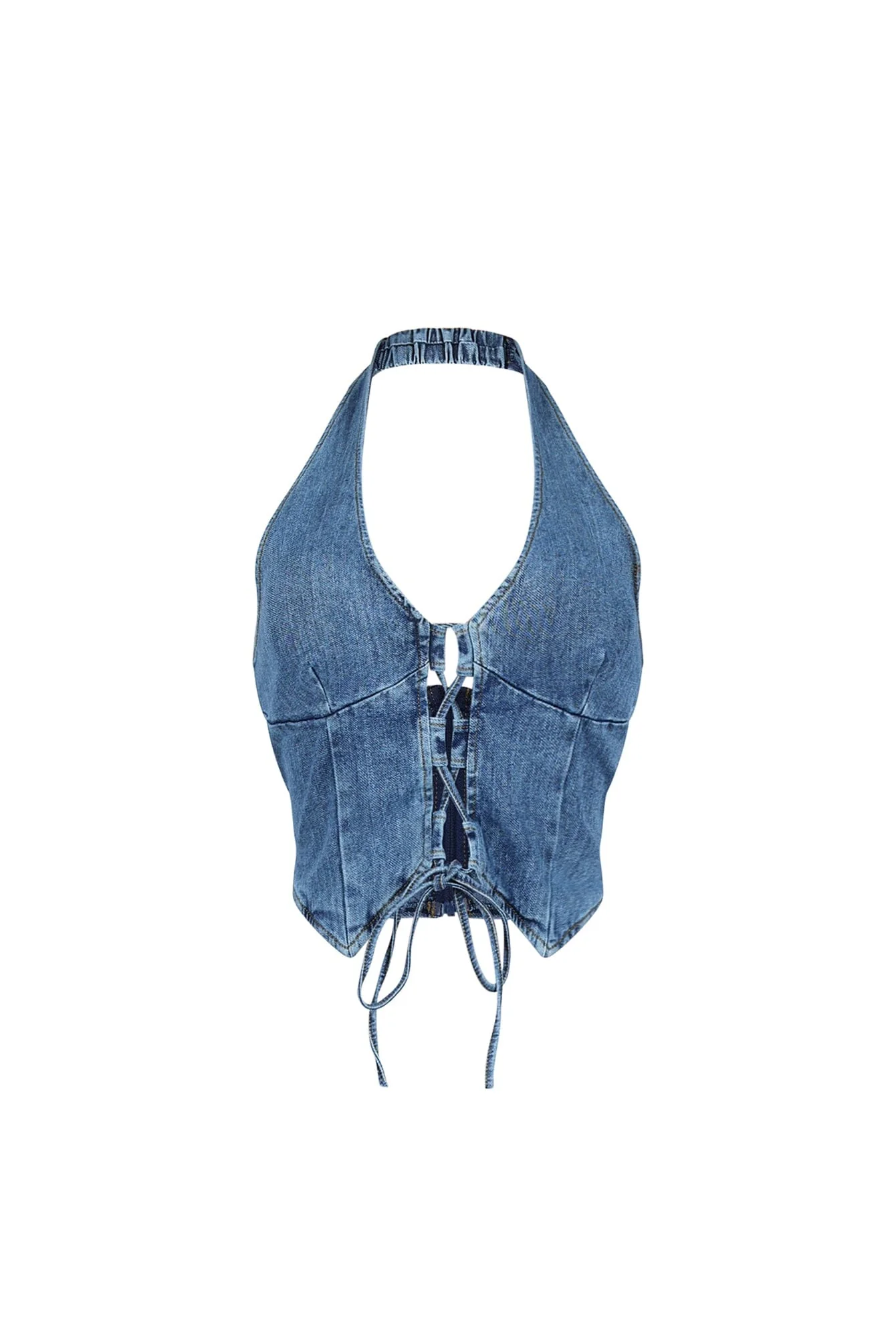 Vivienne Denim Lace Up Vest