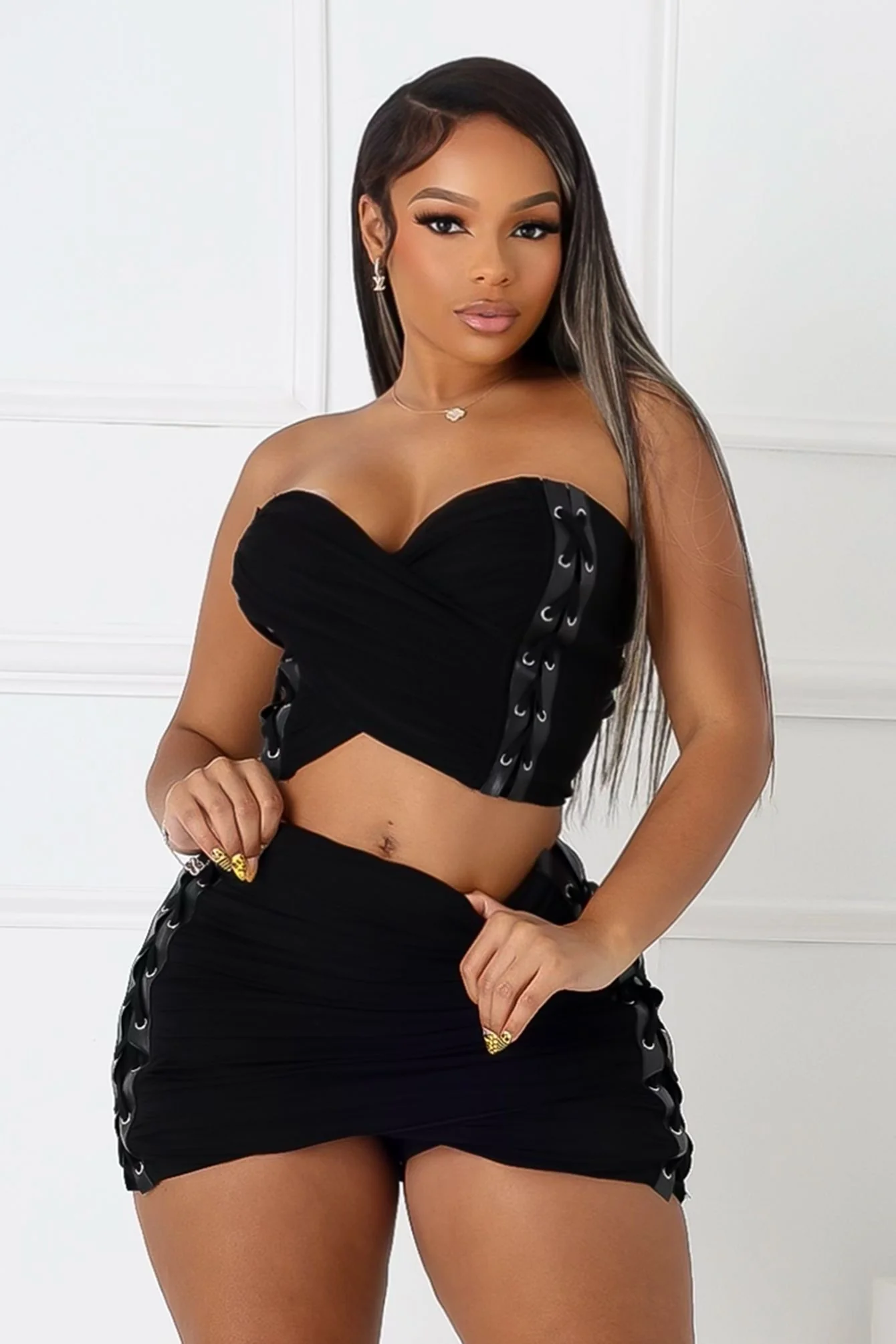 Vice Mesh Lace Up Crop Top