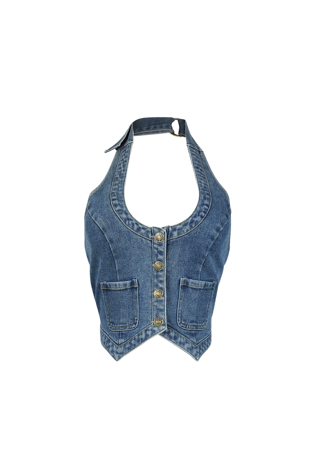 6086-Your-Signature-Denim-Vest-Halter-Top-3.jpg Your Signature Denim Vest Halter Top