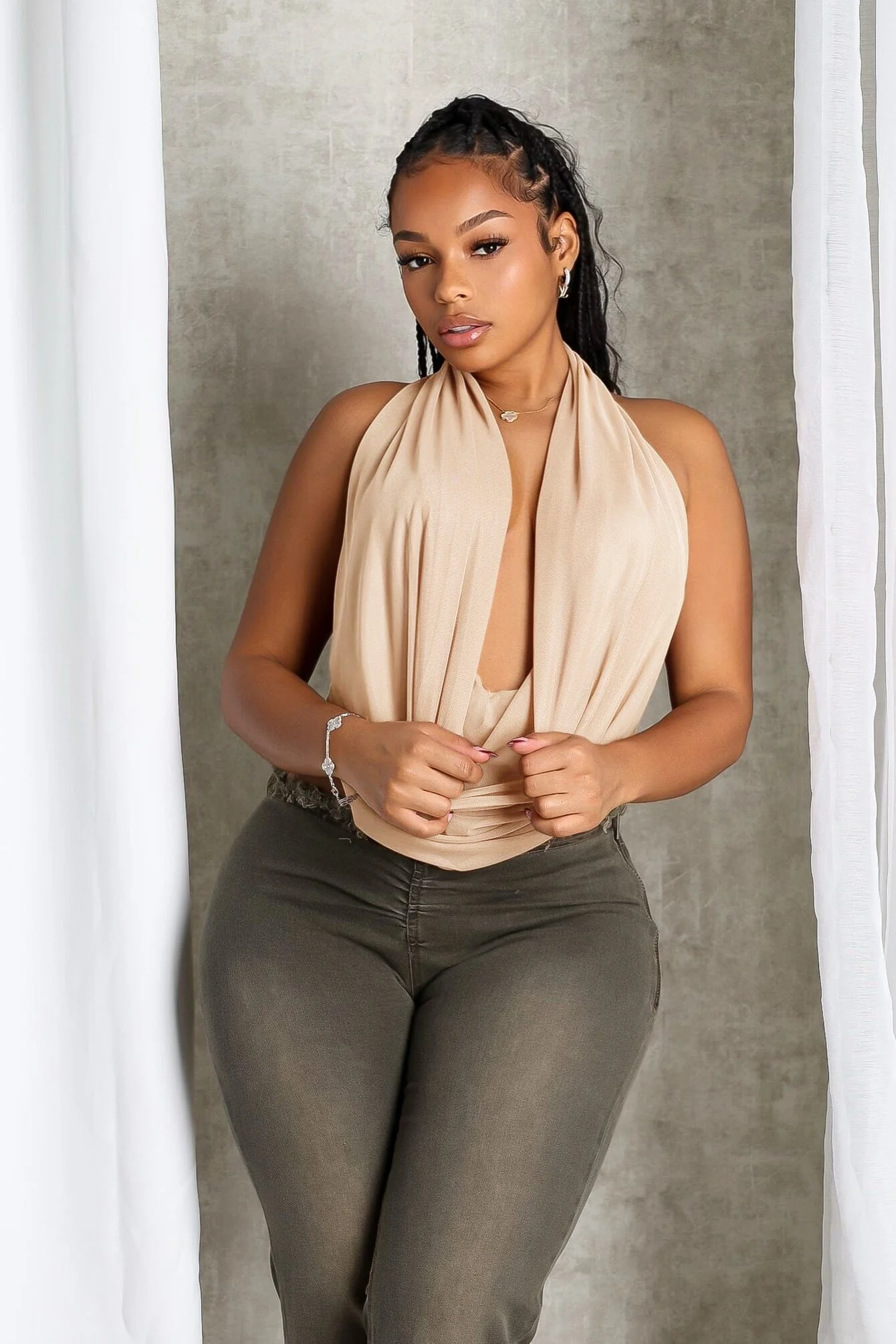 6108-Cascading-Mesh-Cowl-Neck-Tie-Top-4.webp Cascading Mesh Cowl Neck Tie Top