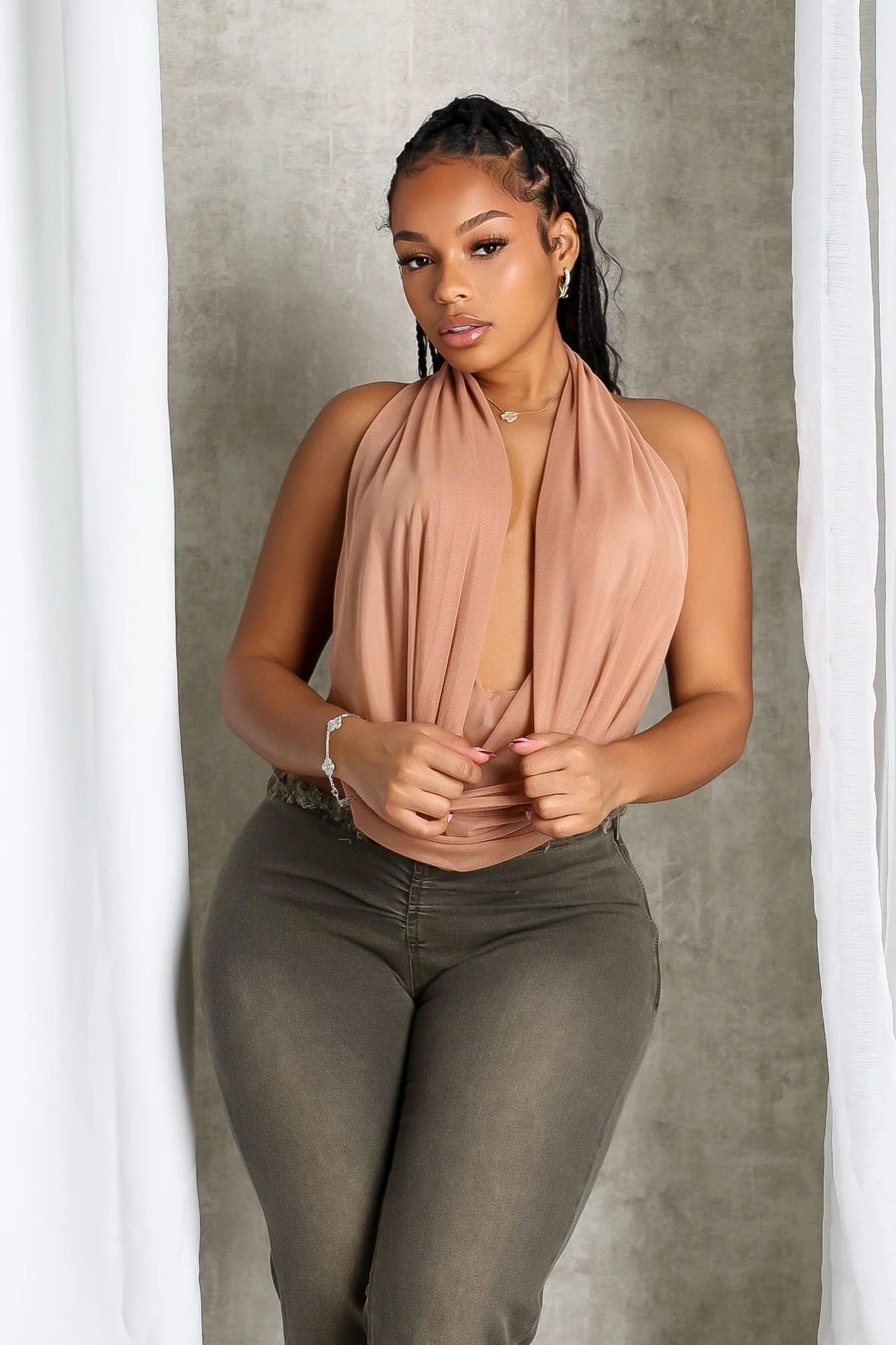 6108-Cascading-Mesh-Cowl-Neck-Tie-Top-5.webp Cascading Mesh Cowl Neck Tie Top