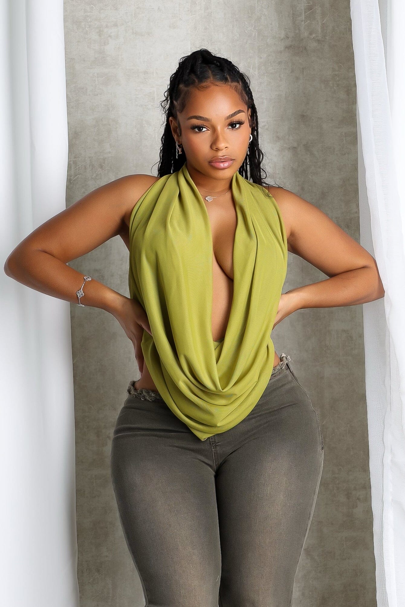 6108-Cascading-Mesh-Cowl-Neck-Tie-Top-6.jpg Cascading Mesh Cowl Neck Tie Top