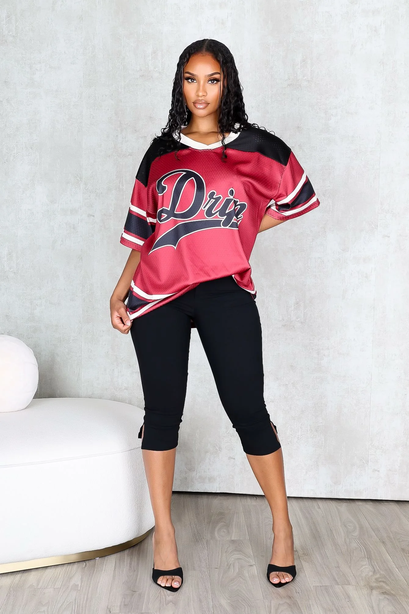 Drip Oversized Football Jersey Top