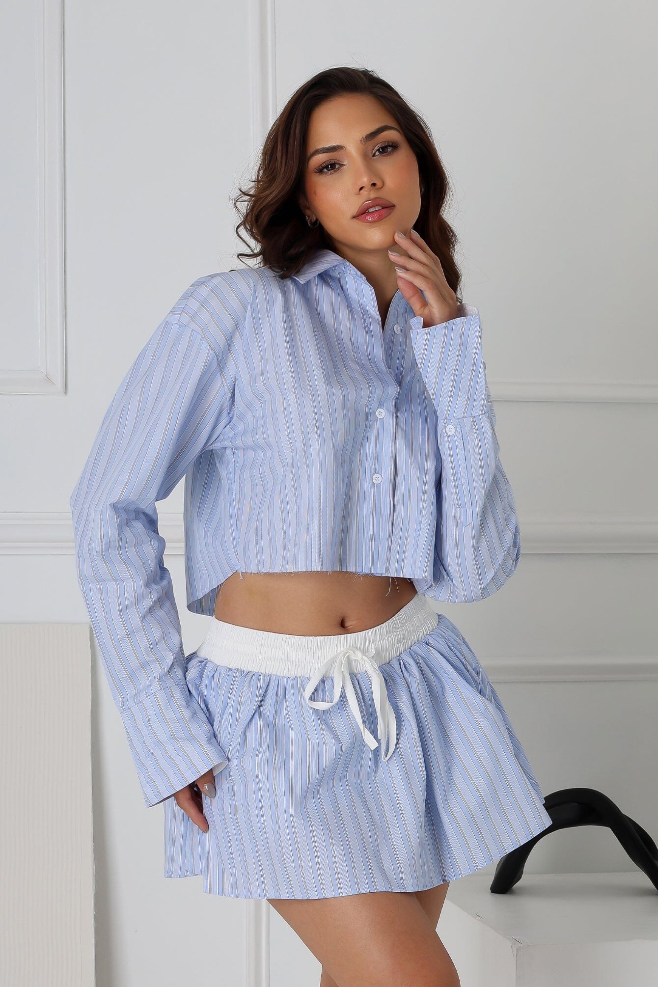 Ponyo Pinstripe Poplin Shirt Top
