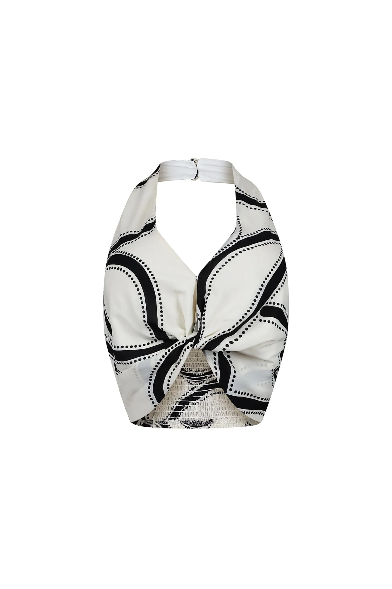 Boho Geometric Print Halter Crop Top