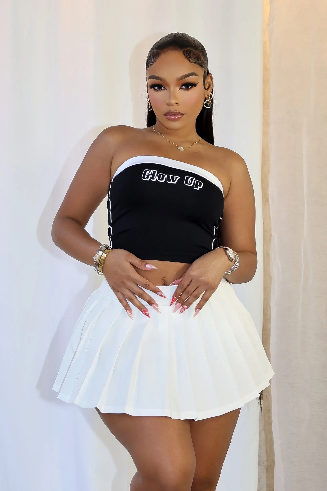 Glow Up Graphic Tube Top