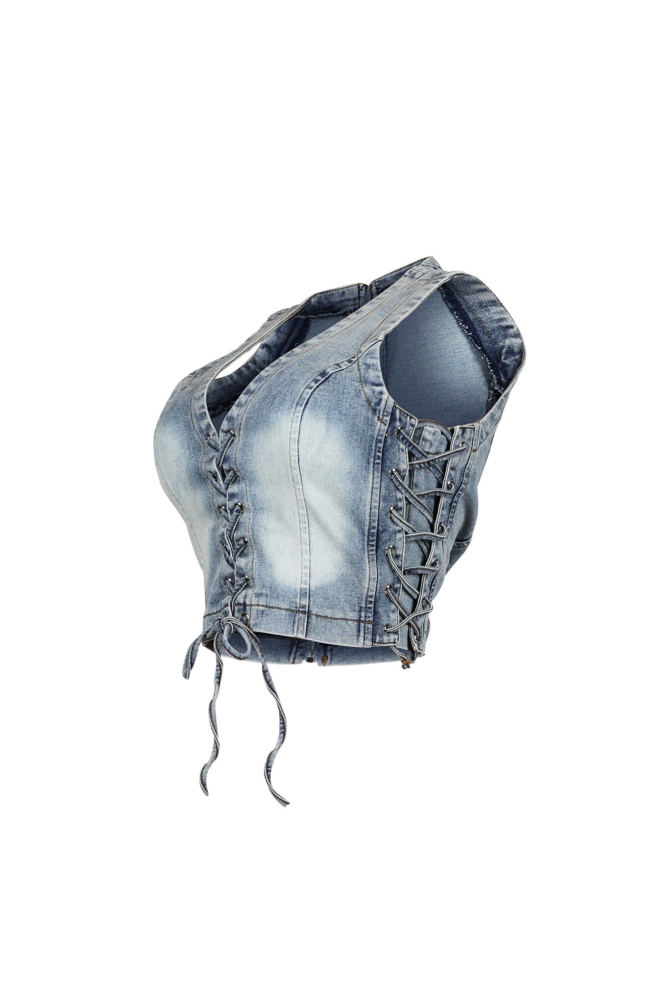 6406-Stering-Denim-Sleeveless-Lace-Up-Top-4.jpg Stering Denim Sleeveless Lace Up Top