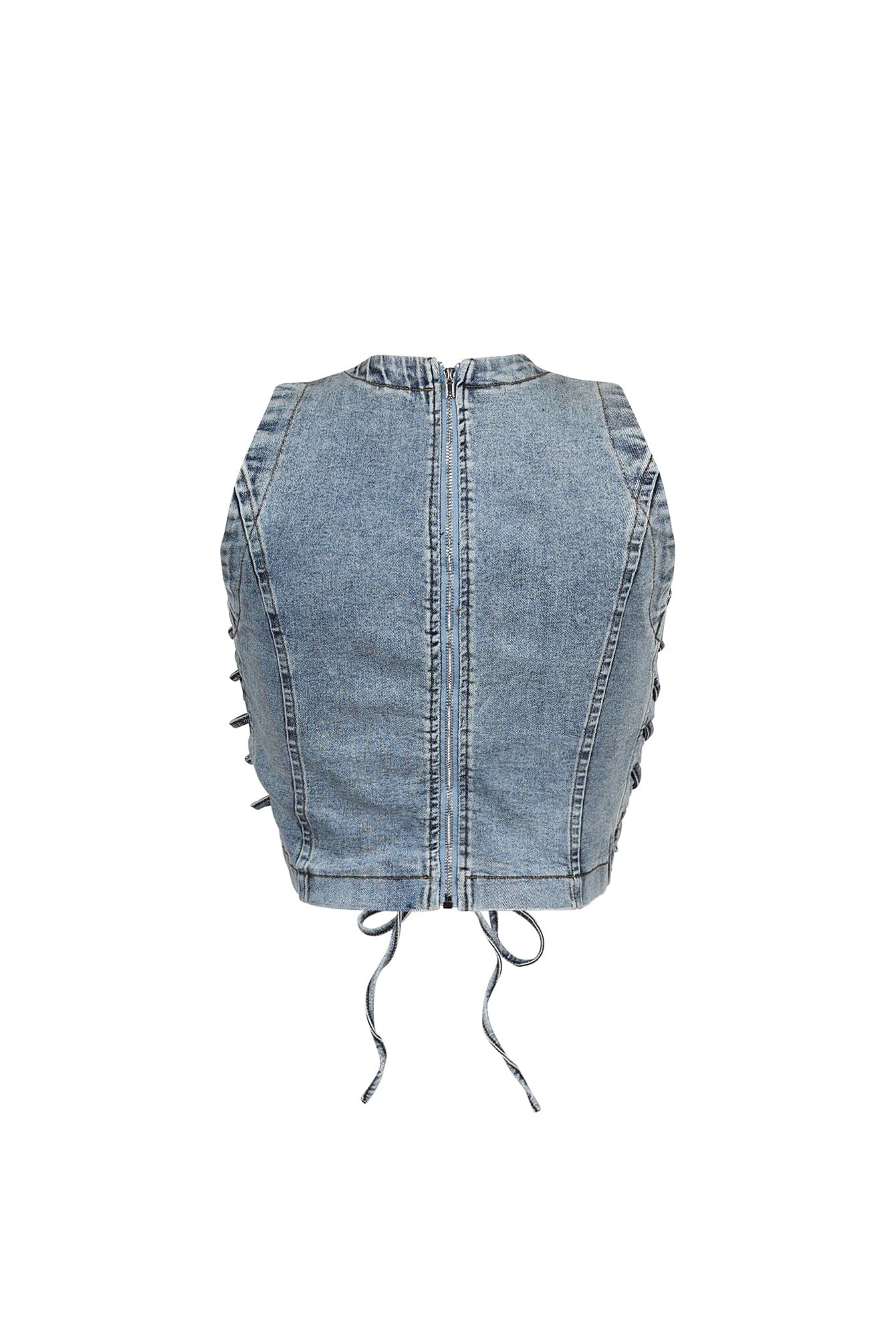 6406-Stering-Denim-Sleeveless-Lace-Up-Top-5.jpg Stering Denim Sleeveless Lace Up Top