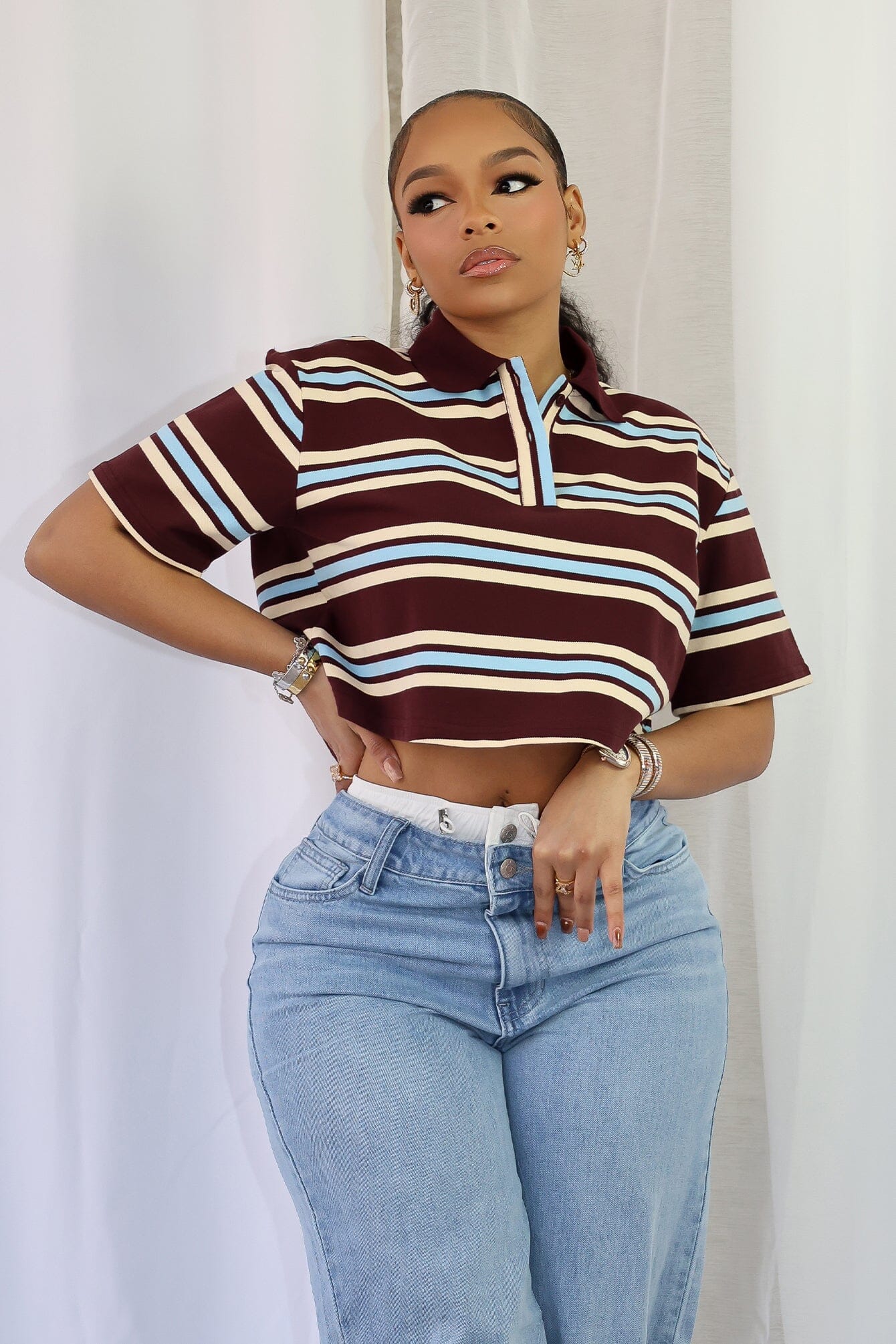6471-Sally-Striped-Collared-Button-Up-Crop-Top-3.jpg Sally Striped Collared Button Up Crop Top
