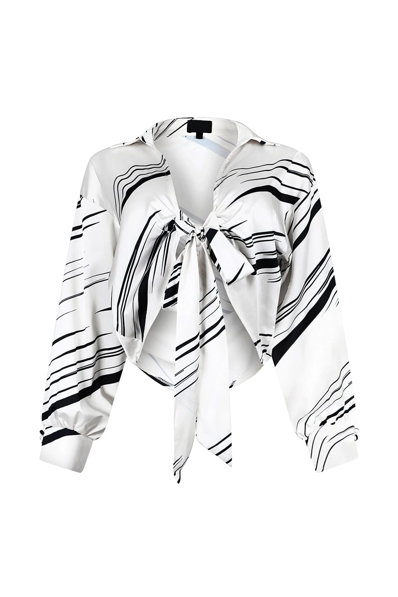 6485-Tara-Geo-Printed-Satin-Tie-Blouse-7.webp Tara Geo Printed Satin Tie Blouse