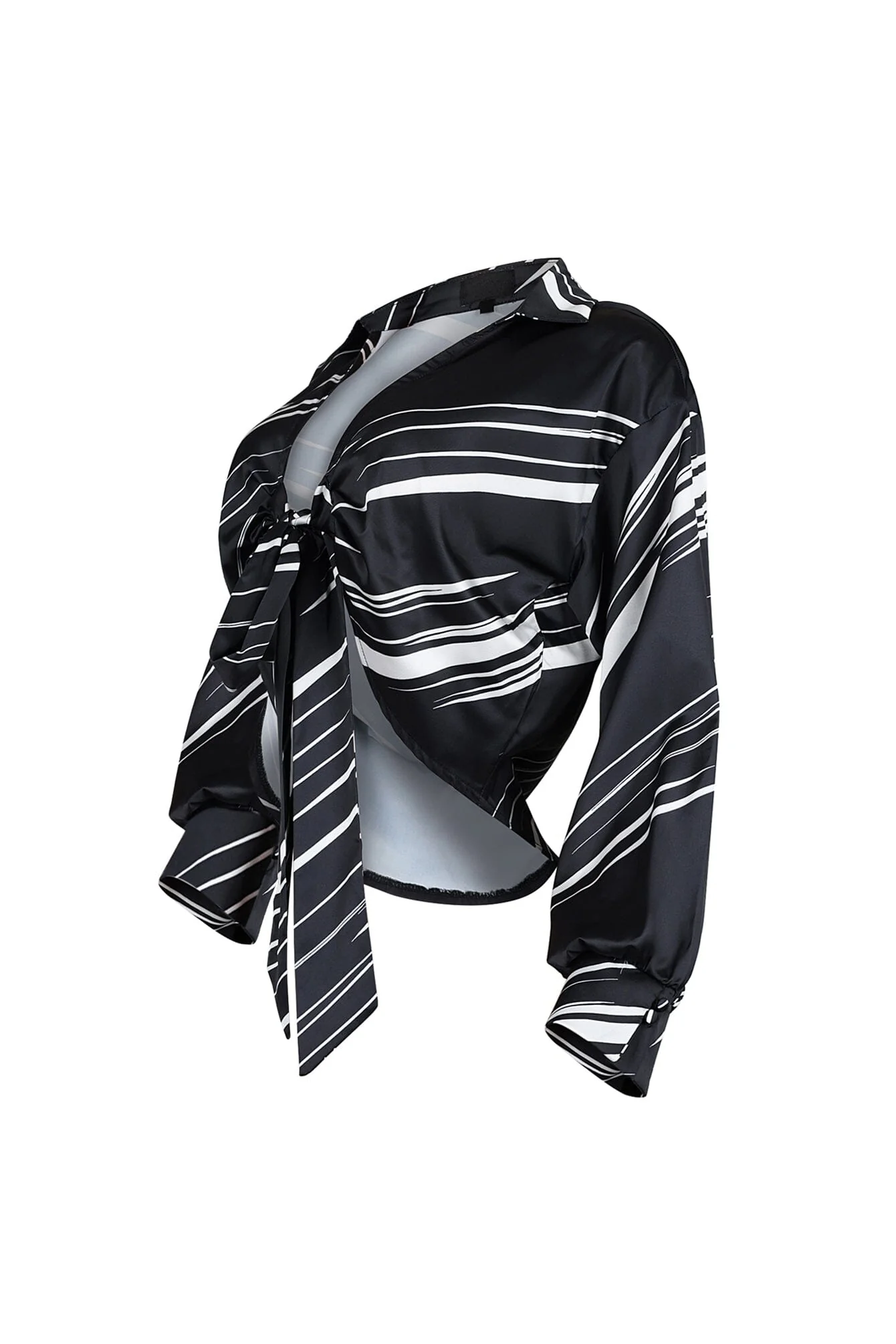 6485-Tara-Geo-Printed-Satin-Tie-Blouse-8.webp Tara Geo Printed Satin Tie Blouse