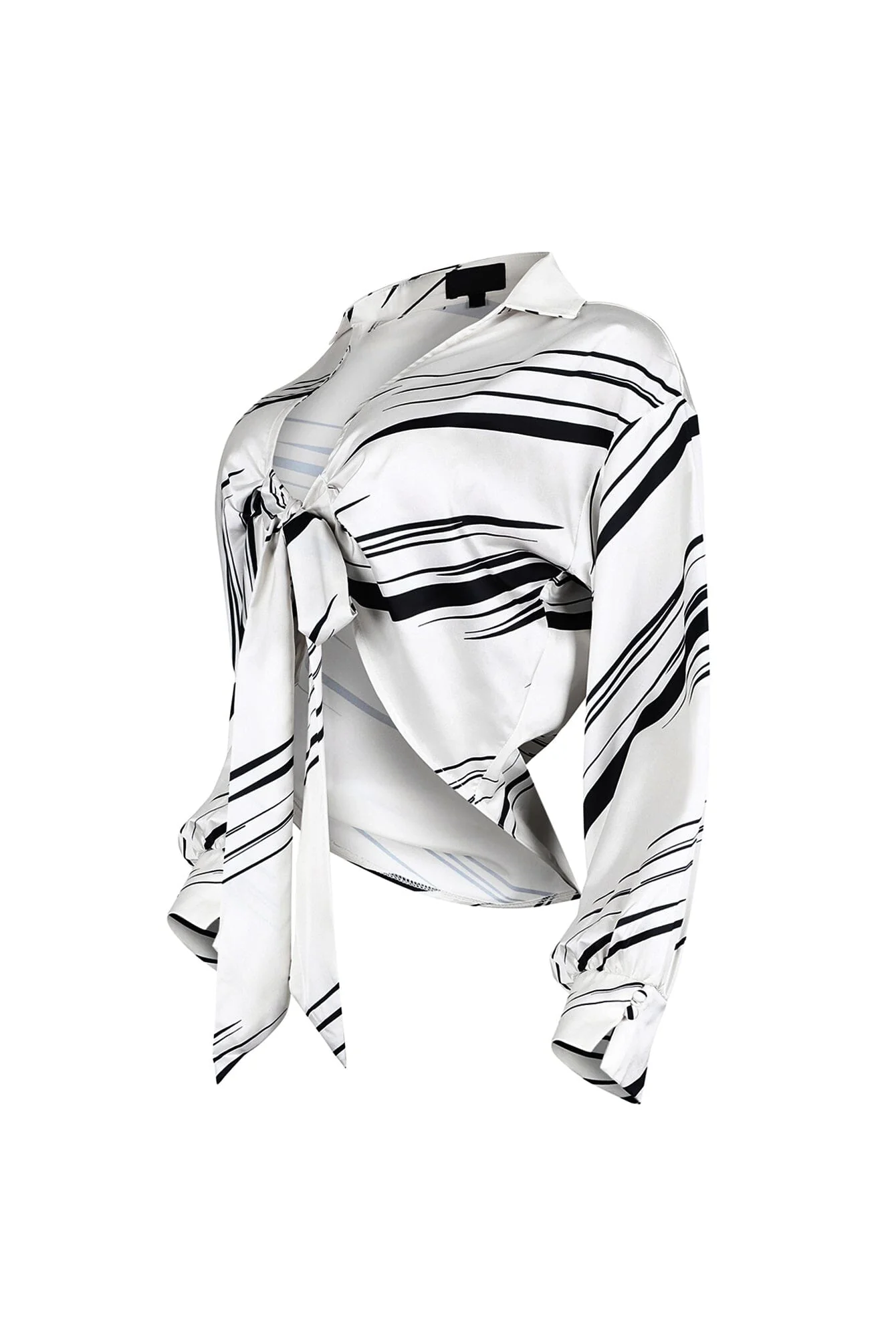 6485-Tara-Geo-Printed-Satin-Tie-Blouse-9.webp Tara Geo Printed Satin Tie Blouse