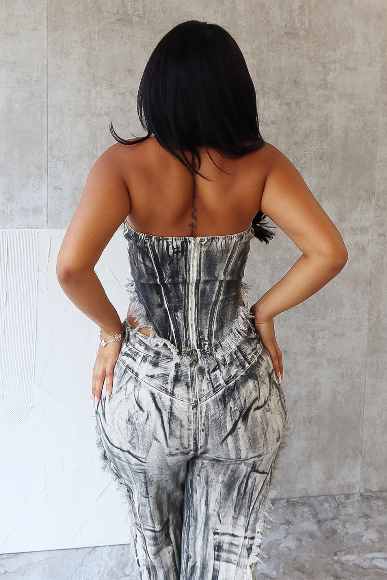 Addison Washed Halter Corset Top