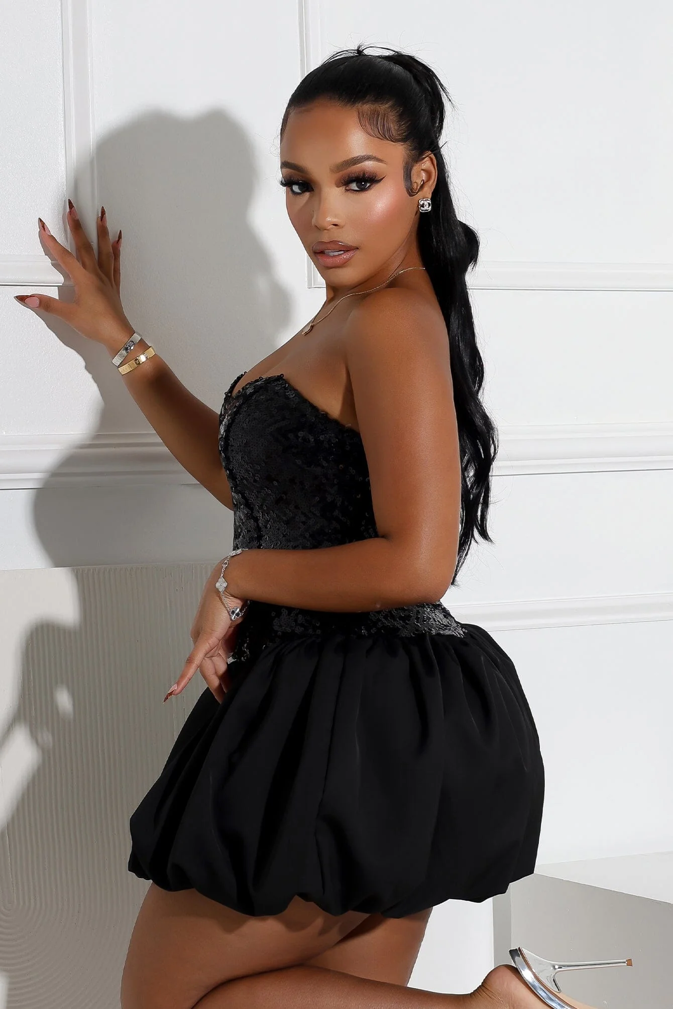 Tayler Tube Sequin Bubble Mini Dress