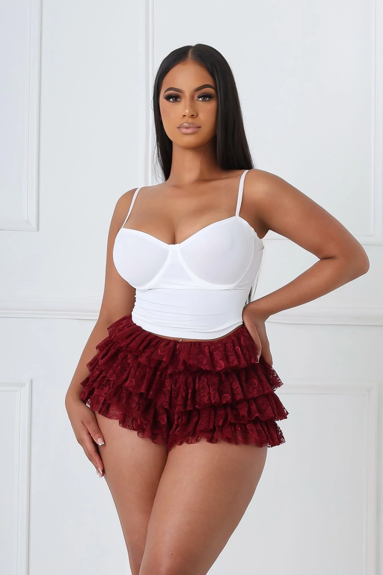 6922-Like-A-Doll-Ruffled-Layered-Lace-Skort-3.webp Like A Doll Ruffled Layered Lace Skort