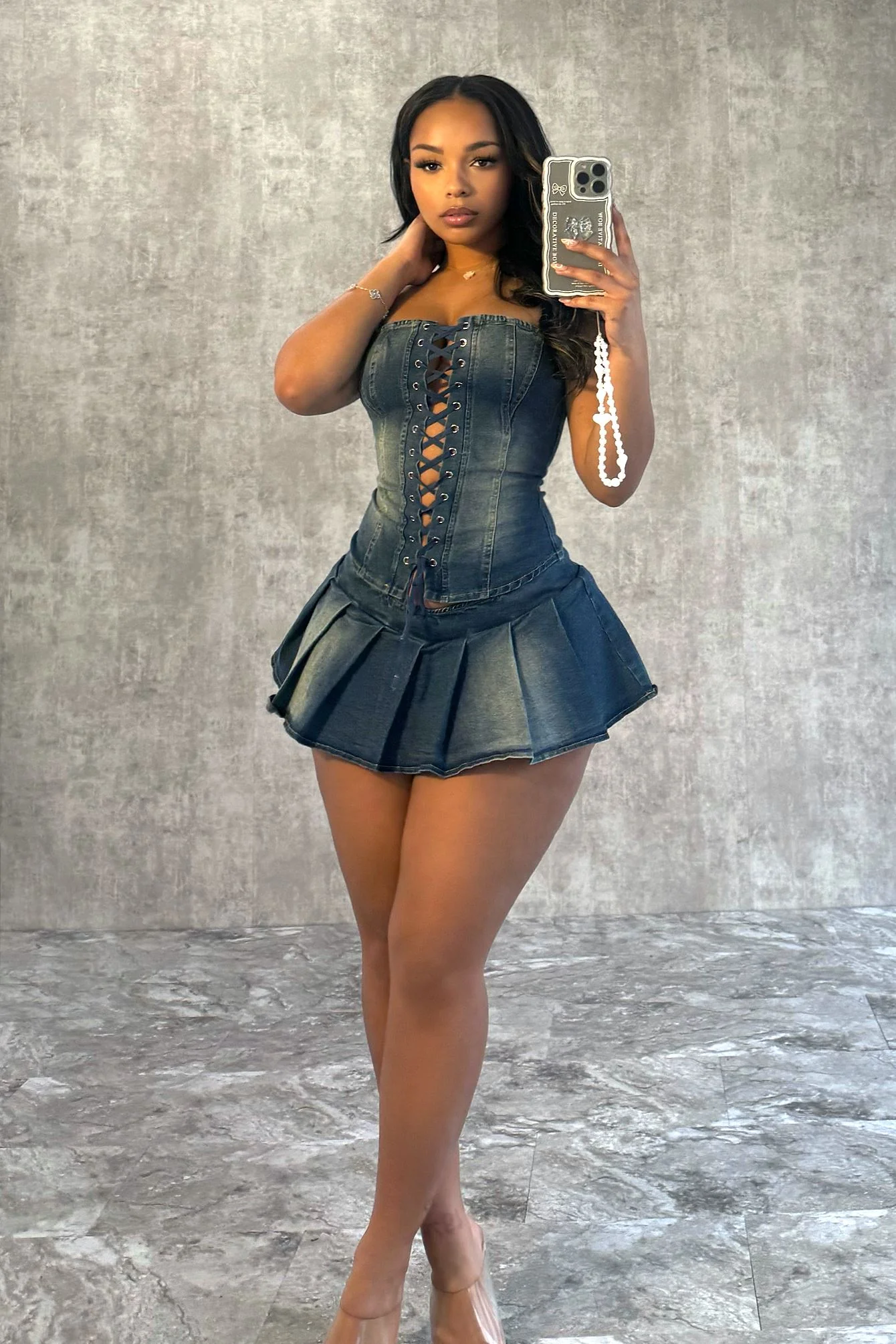 705-Muted-Blue-Denim-Corset-Top-Skirt-SET-3.webp Muted Blue Denim Corset Top & Skirt SET