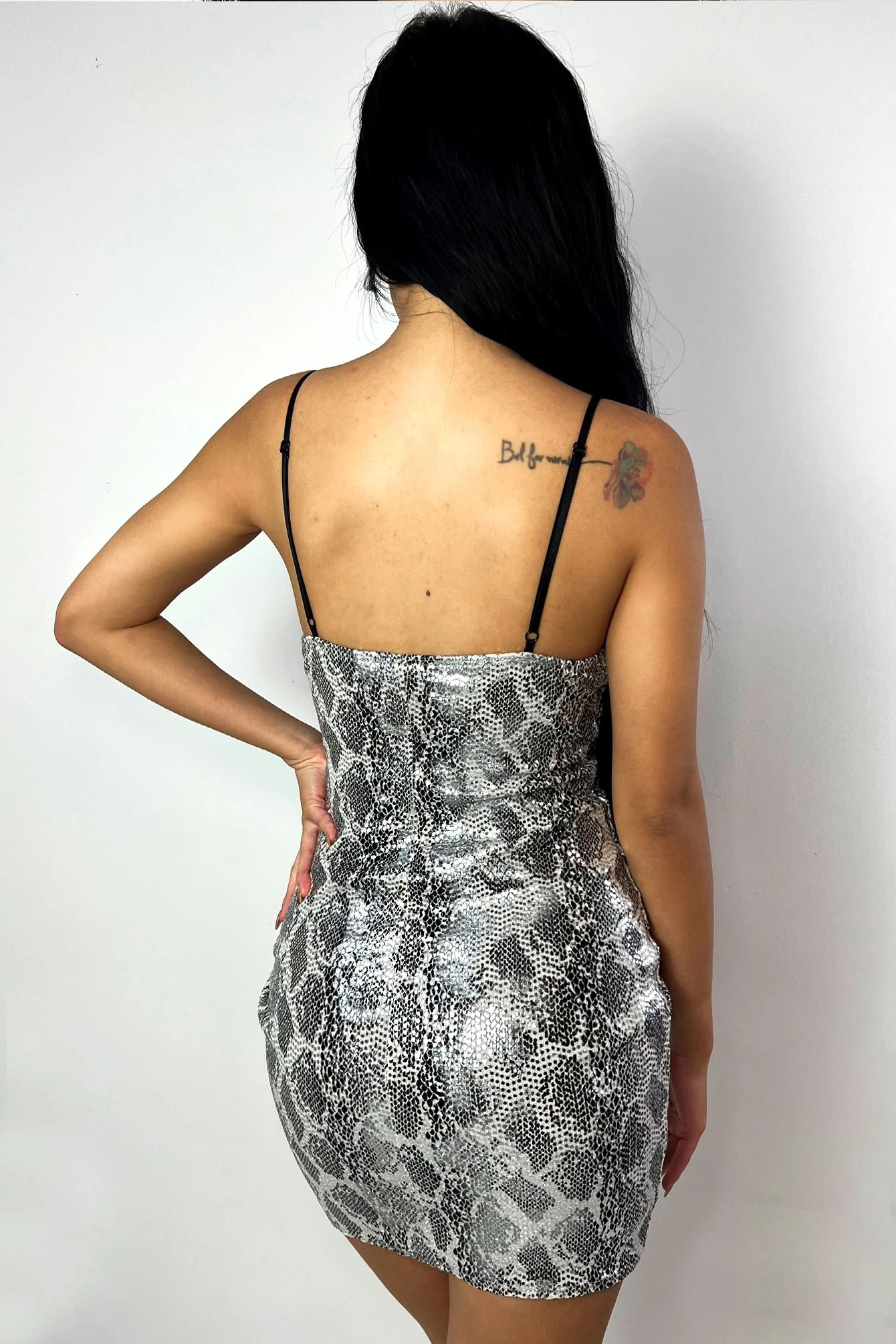 Serene Snake Print Sequin Mini Dress