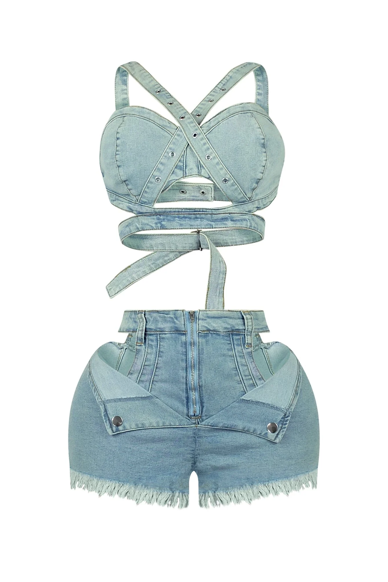 7156-Stop-Talking-Denim-Top-Cut-Out-Shorts-SET-4.webp Stop Talking Denim Top & Cut Out Shorts SET