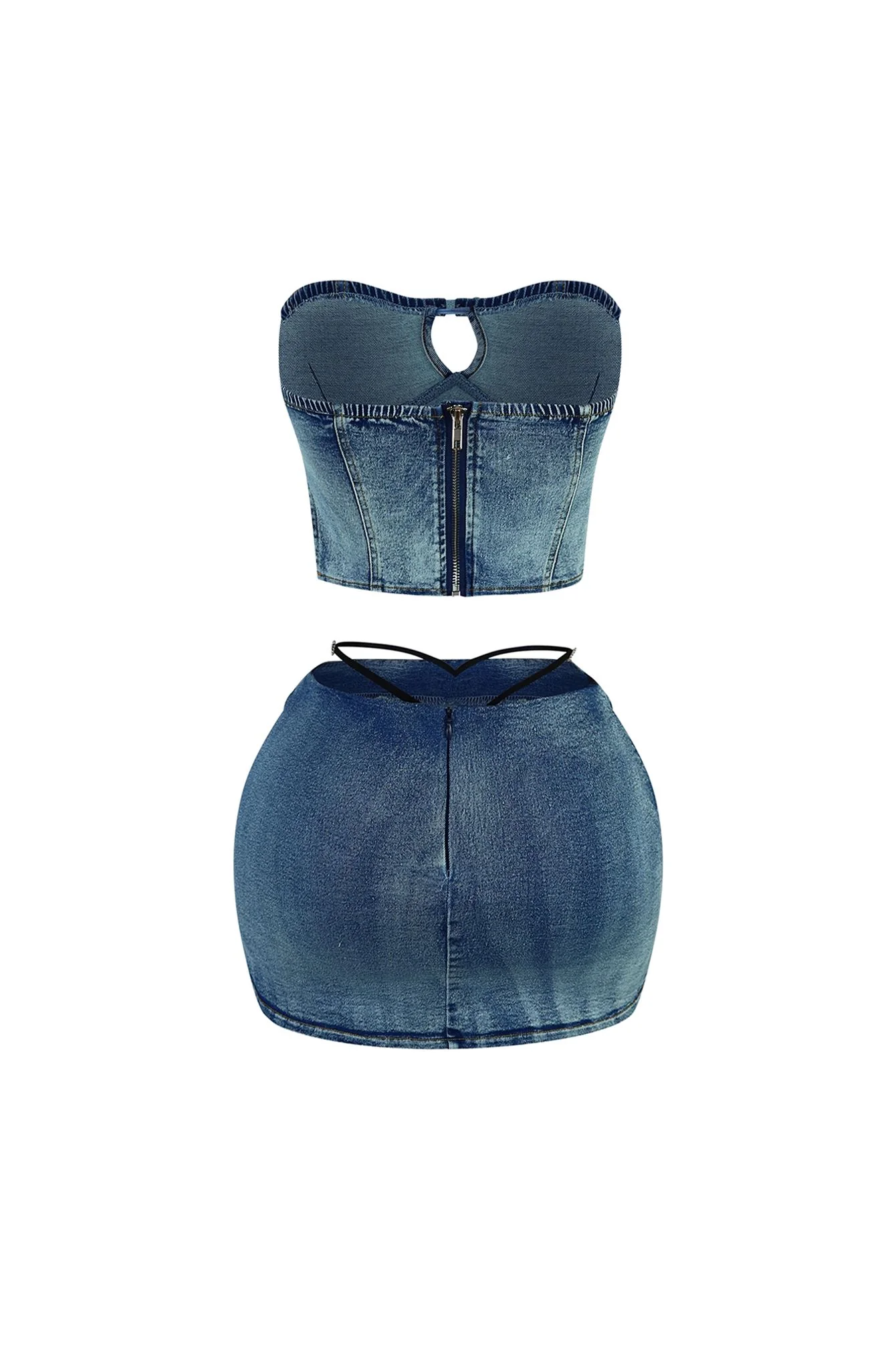 7160-Atmosphere-Washed-Denim-Bustier-Skirt-SET-3.webp Atmosphere Washed Denim Bustier & Skirt SET