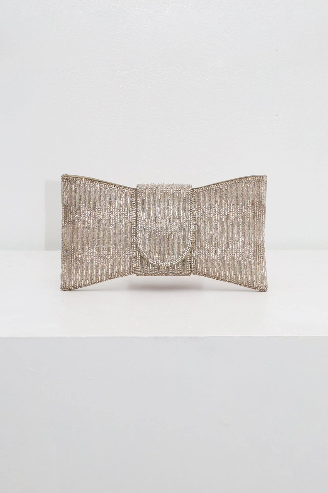 Bow Shaped Rhinestone Evening Clutch