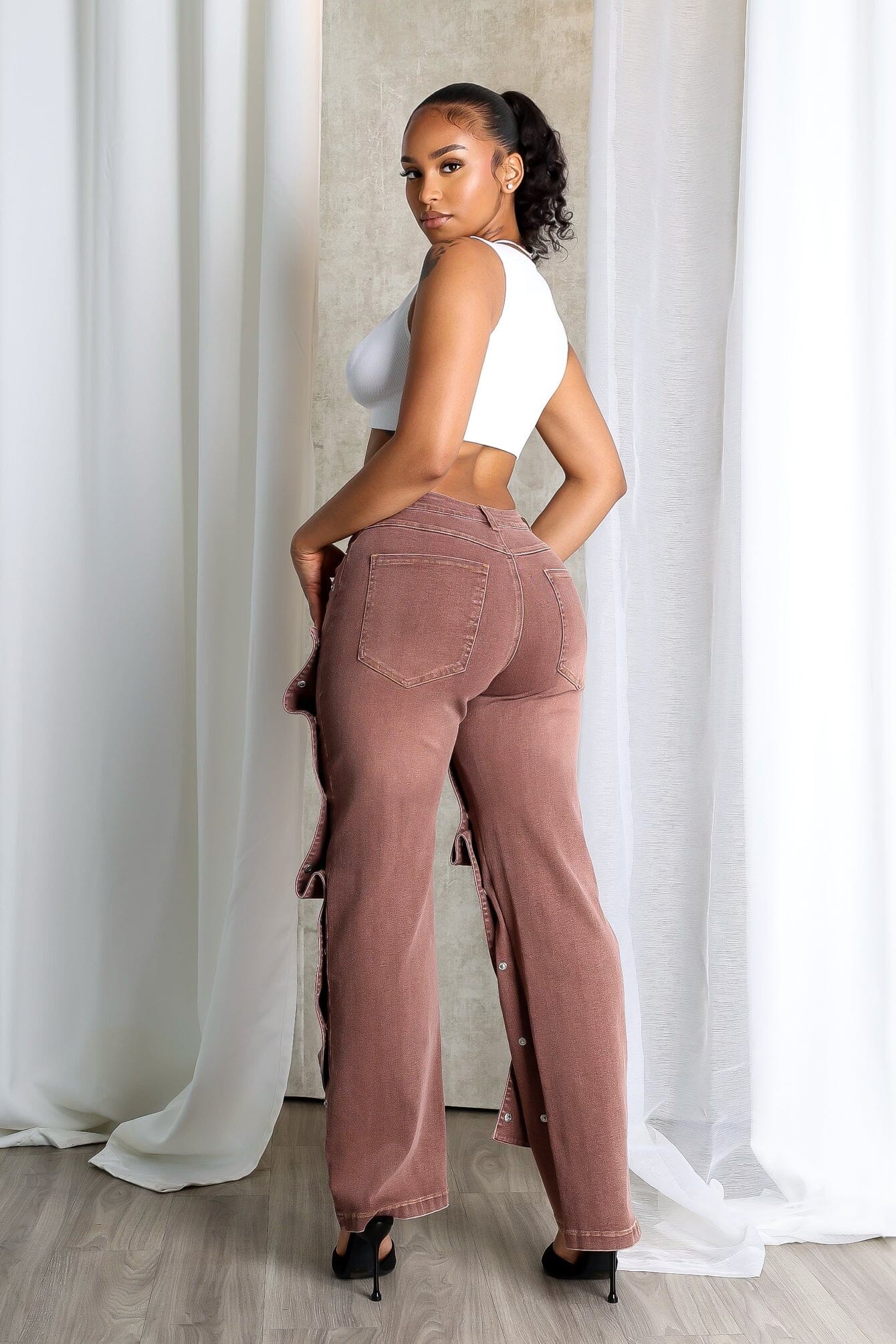 7286-Hazel-Snap-Button-Baggy-Jeans-4.jpg Hazel Snap Button Baggy Jeans