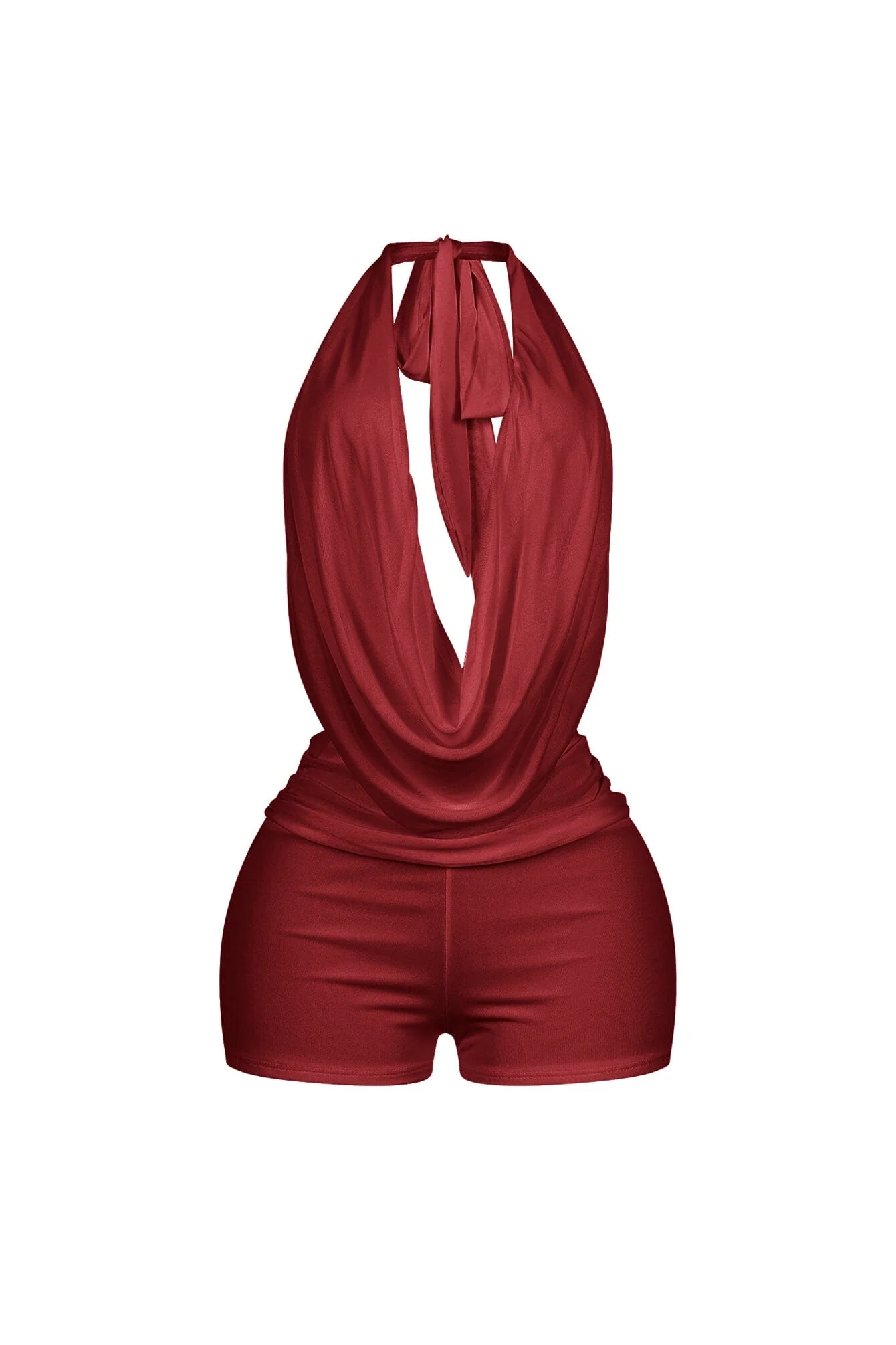729-Wine-Glow-Mesh-Cowl-Neck-Halter-Romper-11.webp Wine Glow Mesh Cowl Neck Halter Romper