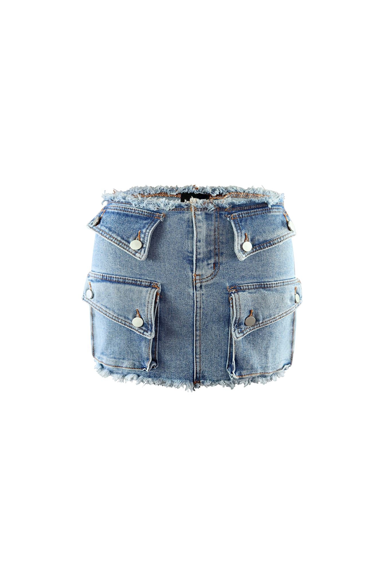 Jayde Frayed Denim Mini Skirt