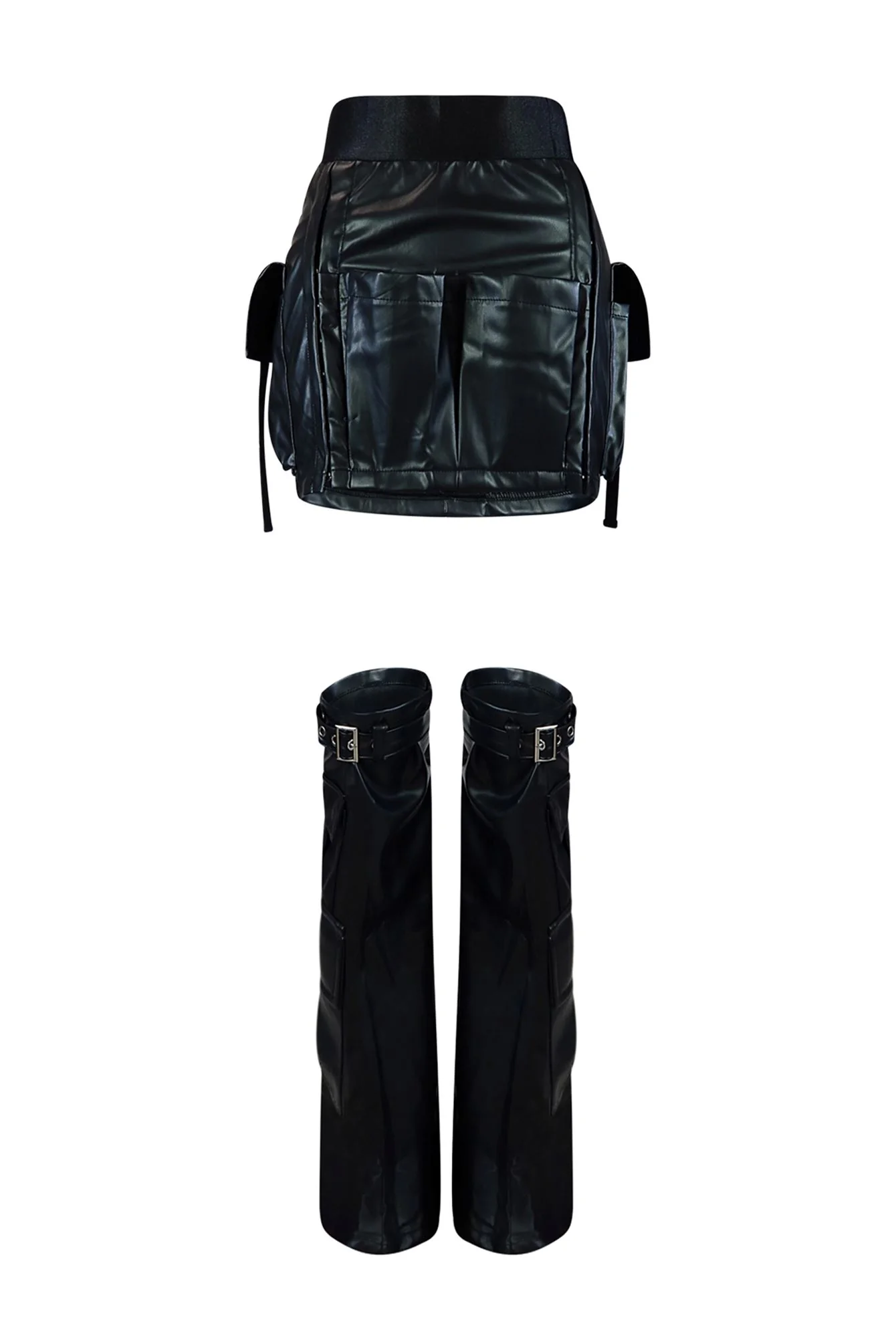 7641-Lucy-Faux-Leather-Skirt-With-Leg-Warmers-3.webp Lucy Faux Leather Skirt With Leg Warmers