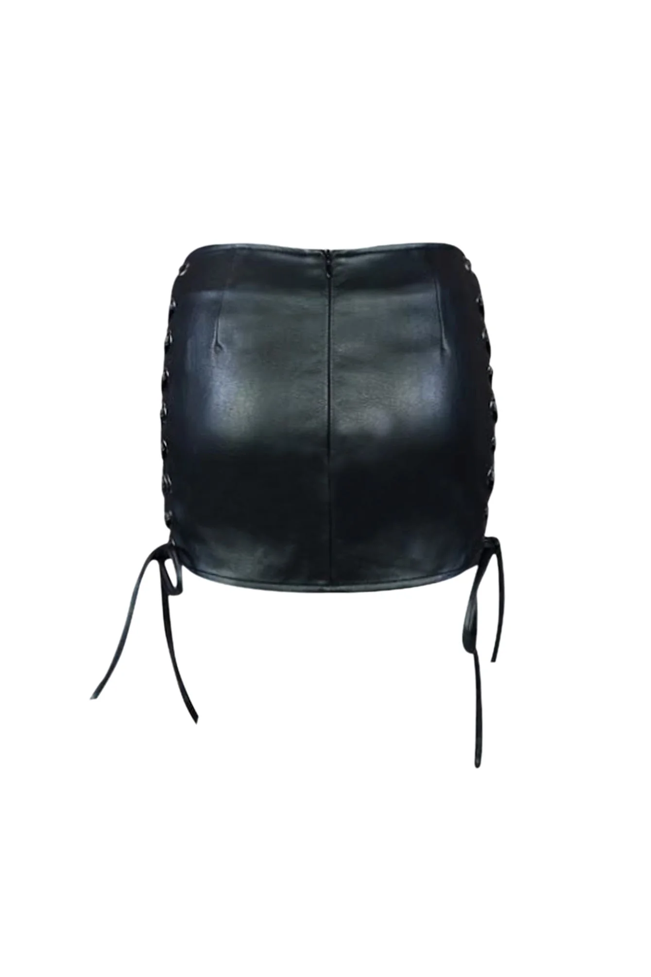 7694-Risky-Side-Lace-Up-Faux-Leather-Mini-Skirt-3.webp Risky Side Lace Up Faux Leather Mini Skirt