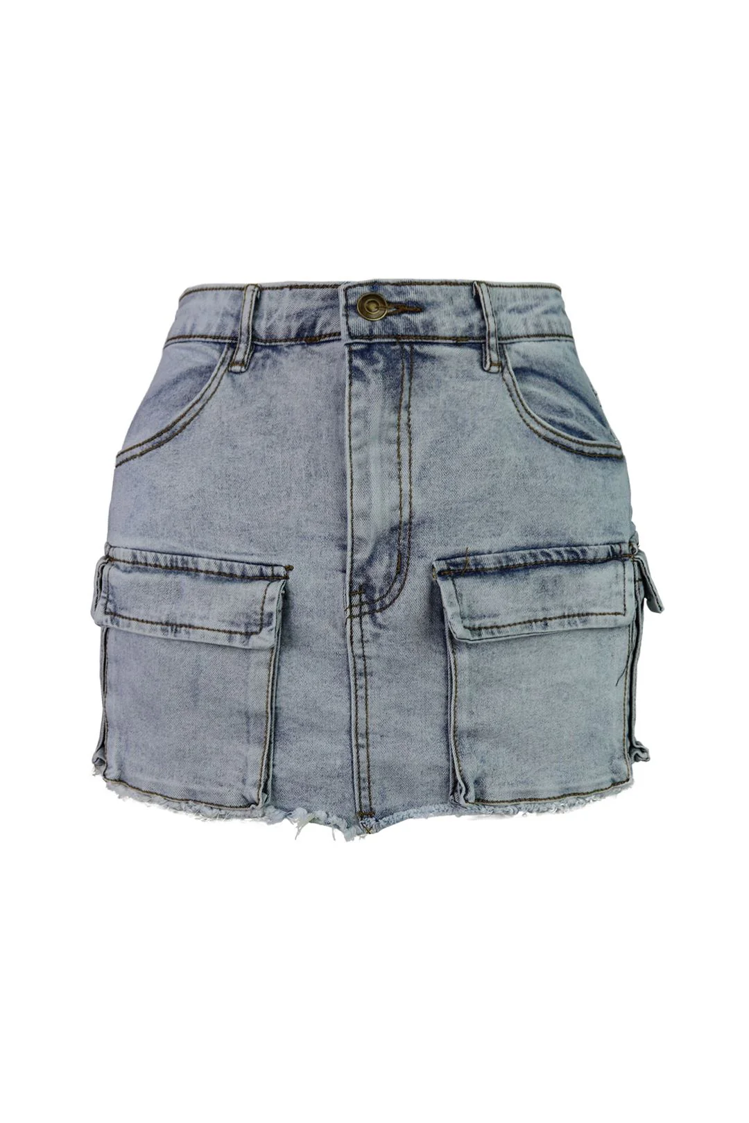 Original Mid Rise Cargo Denim Skirt