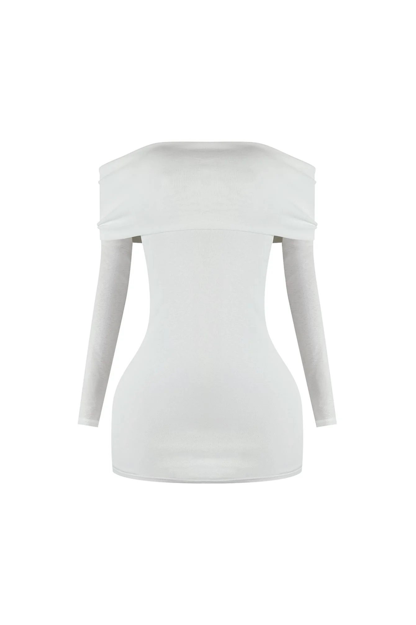 7949-A-Classic-Off-Shoulder-Long-Sleeve-Mini-Dress-5.webp A Classic Off Shoulder Long Sleeve Mini Dress