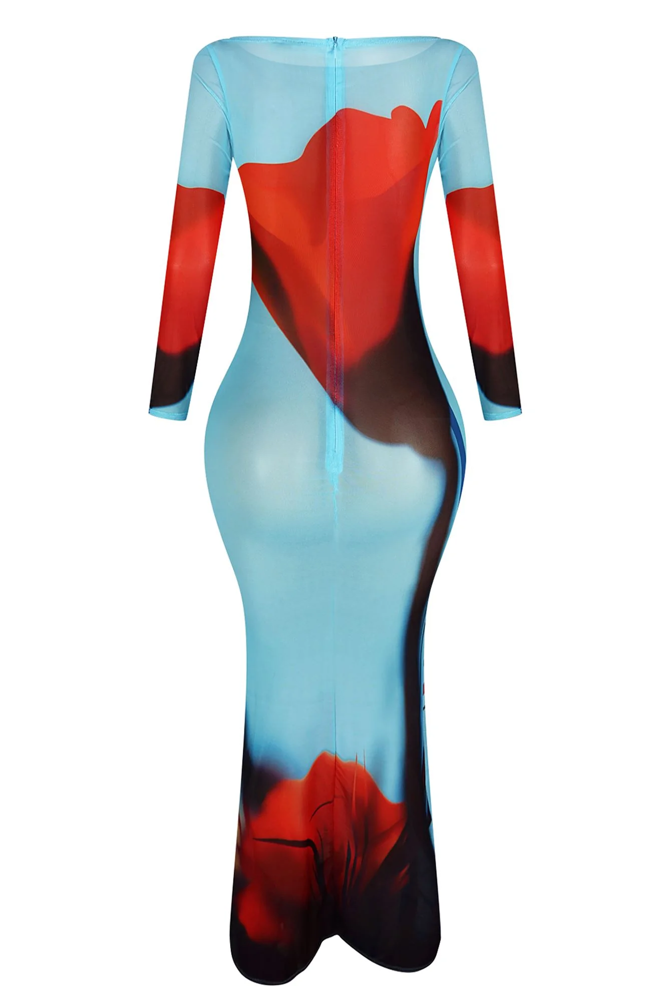 8046-La-Rose-Maxi-Print-Mesh-Dress-3.webp La Rose Maxi Print Mesh Dress