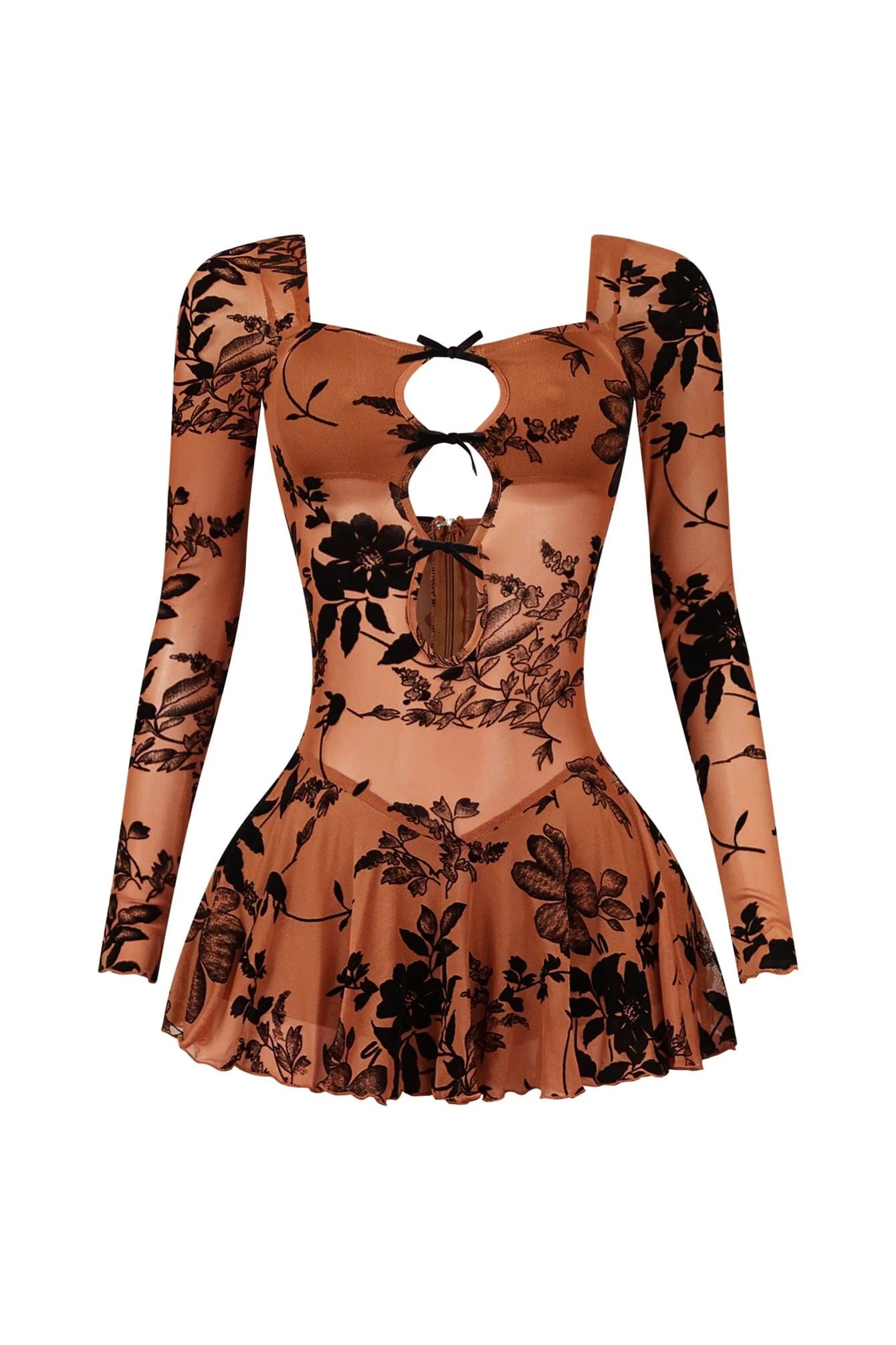 8054-Joshua-Mesh-Burnout-Flare-Mini-Dress-5.webp Joshua Mesh Burnout Flare Mini Dress