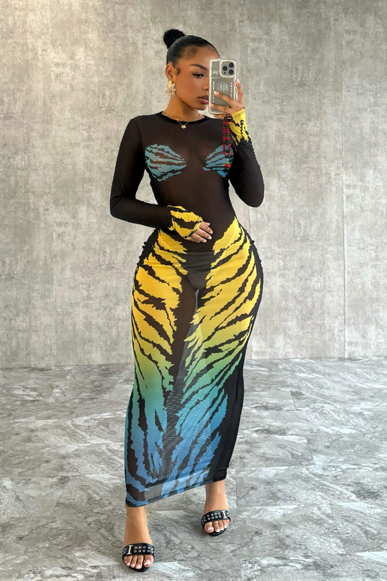 8243-Say-My-Name-Mesh-Print-Dress-3.webp Say My Name Mesh Print Dress