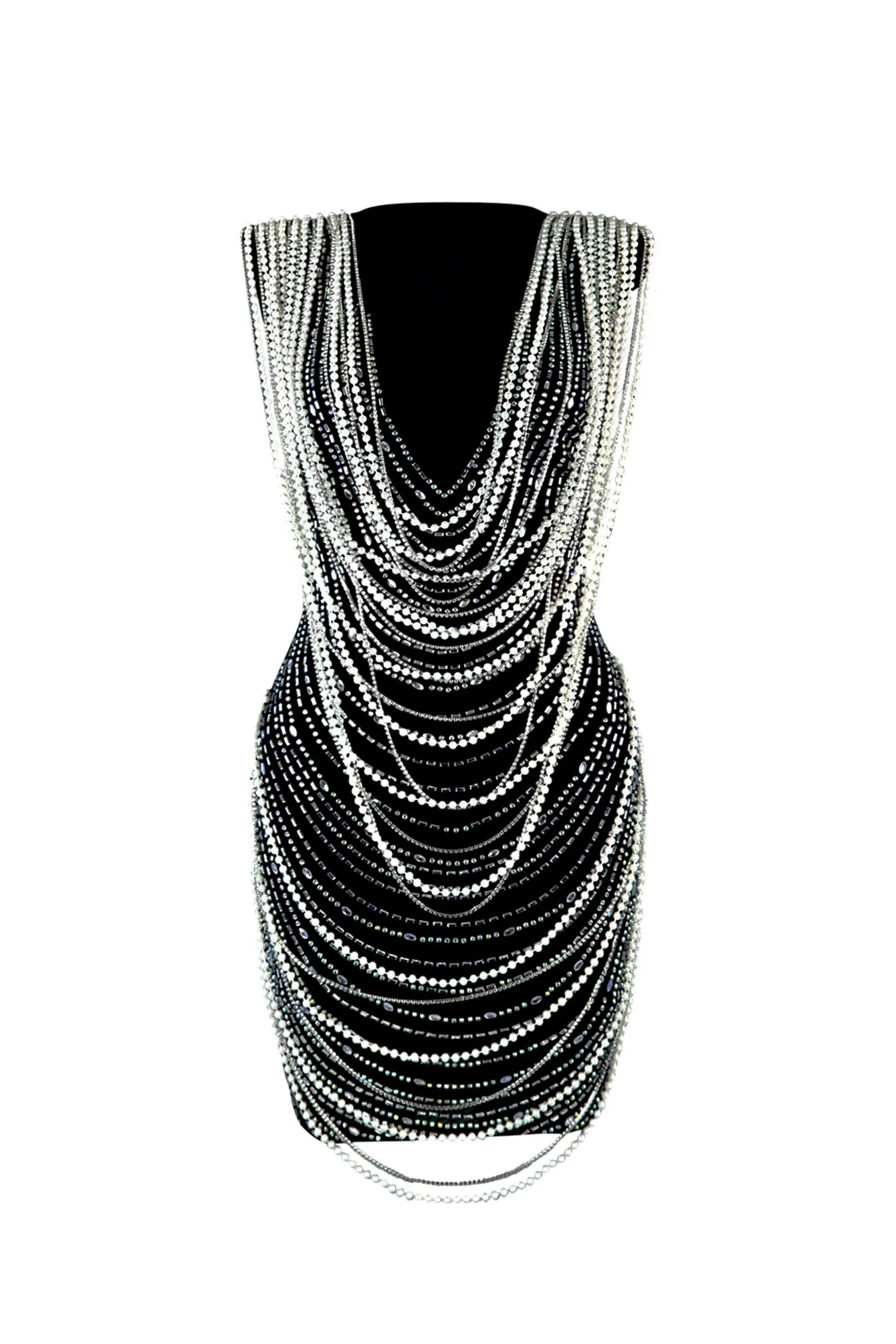 Never Too Much Pearl And Stone Draped Dress